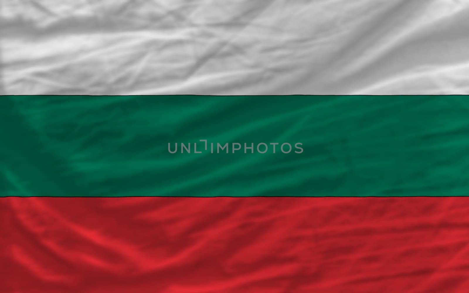 complete national flag of bulgaria covers whole frame, waved, crunched and very natural looking. It is perfect for background