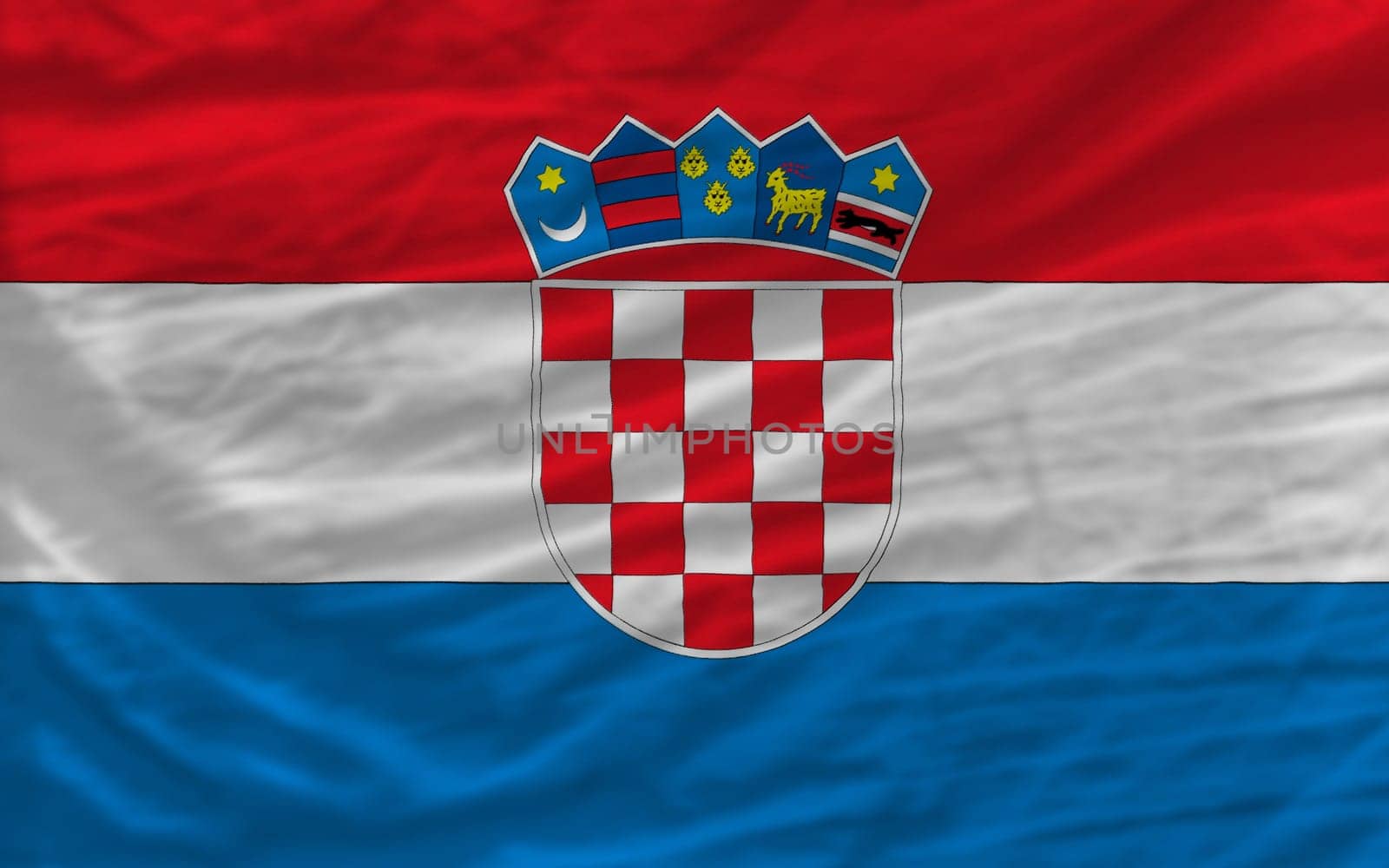 complete national flag of croatia covers whole frame, waved, crunched and very natural looking. It is perfect for background