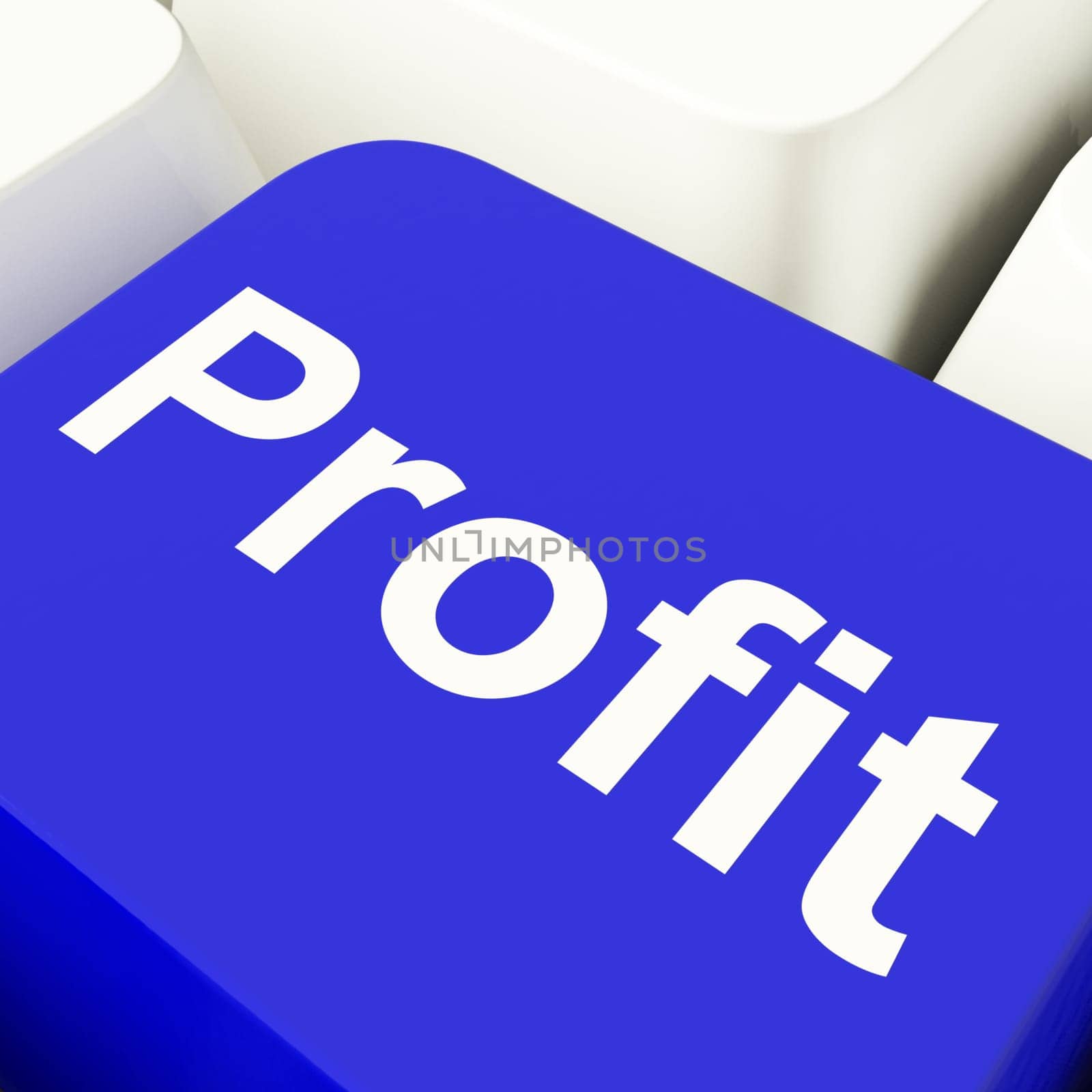 Profit Computer Key In Blue Showing Earnings And Investments