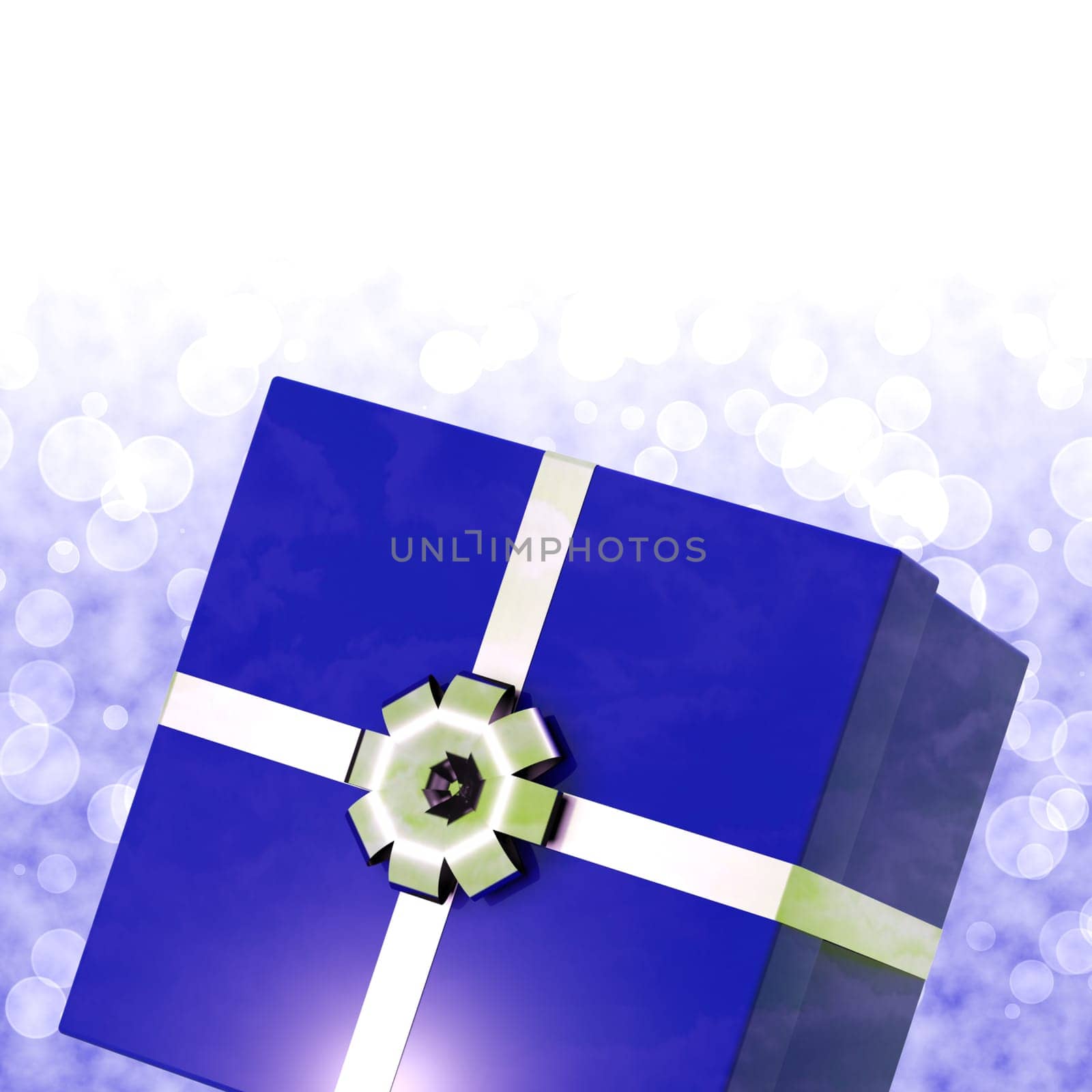 Blue Giftbox With Bokeh Background For Mens Birthdays