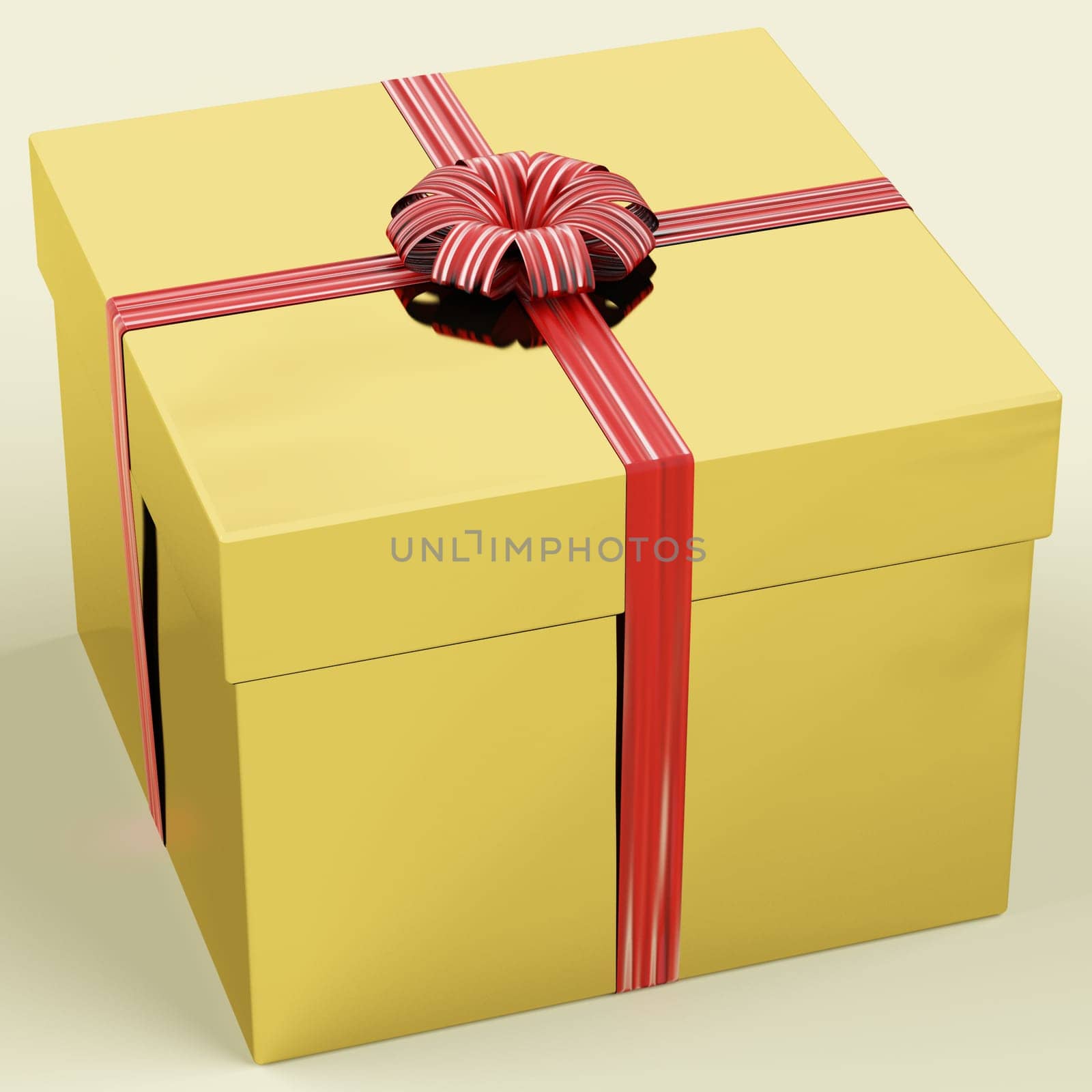 Gold Gift Box With Ribbon As Birthday Presents