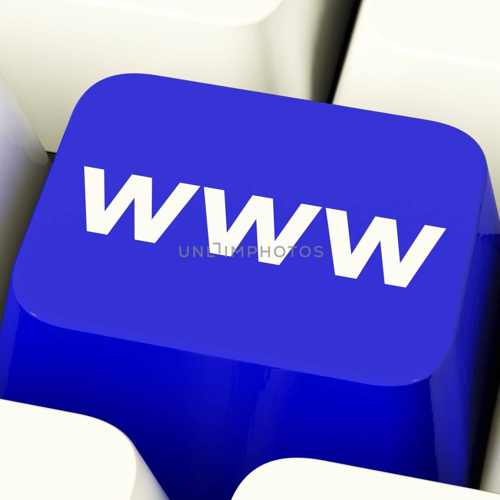 Www Computer Key In Blue Showing Online Website Or Internet