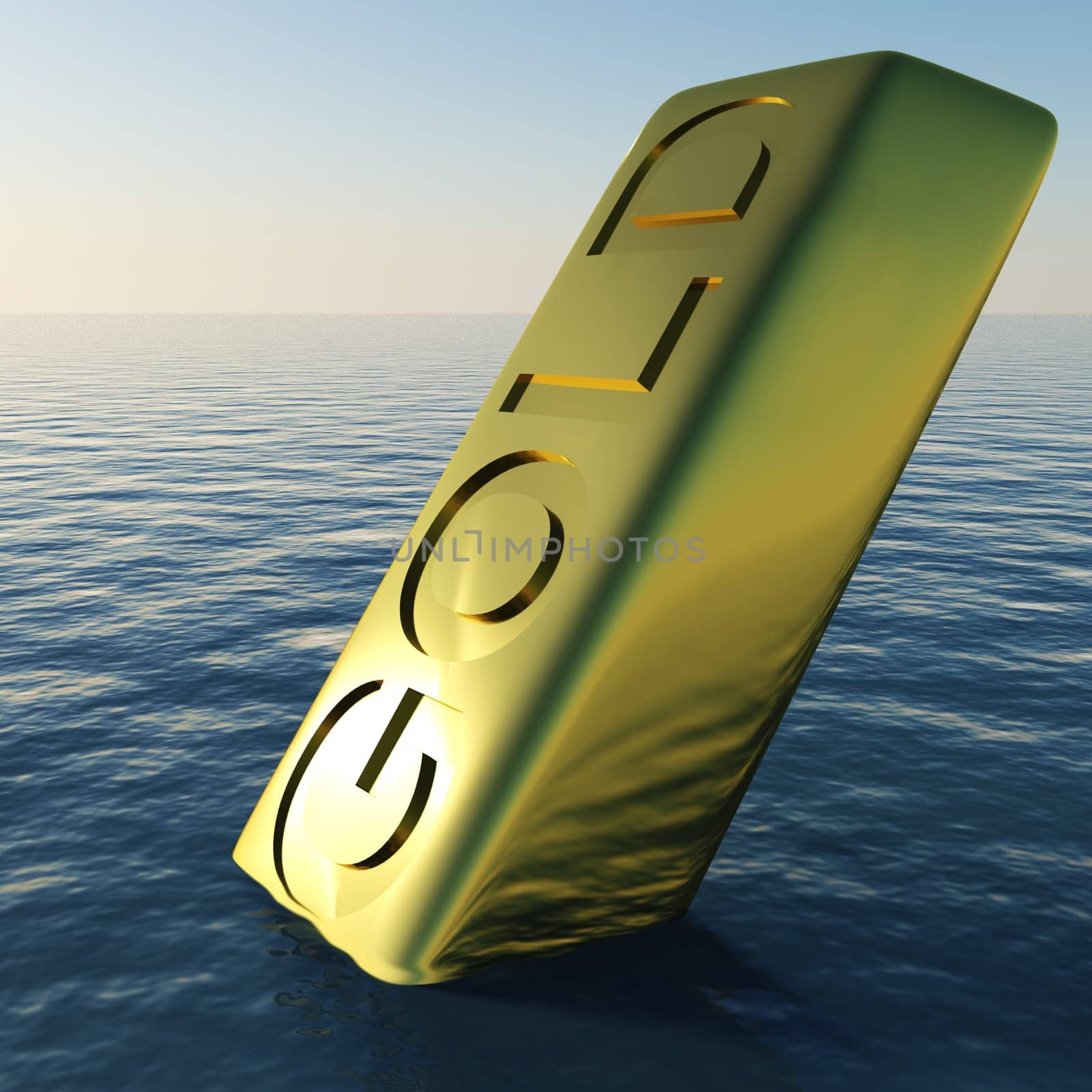 Gold Bar Sinking Showing Depression Recession And Economic Downturns