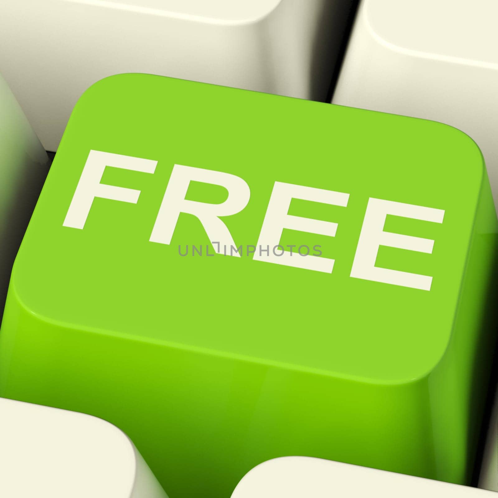 Free Computer Key In Green Showing Freebie and Promos