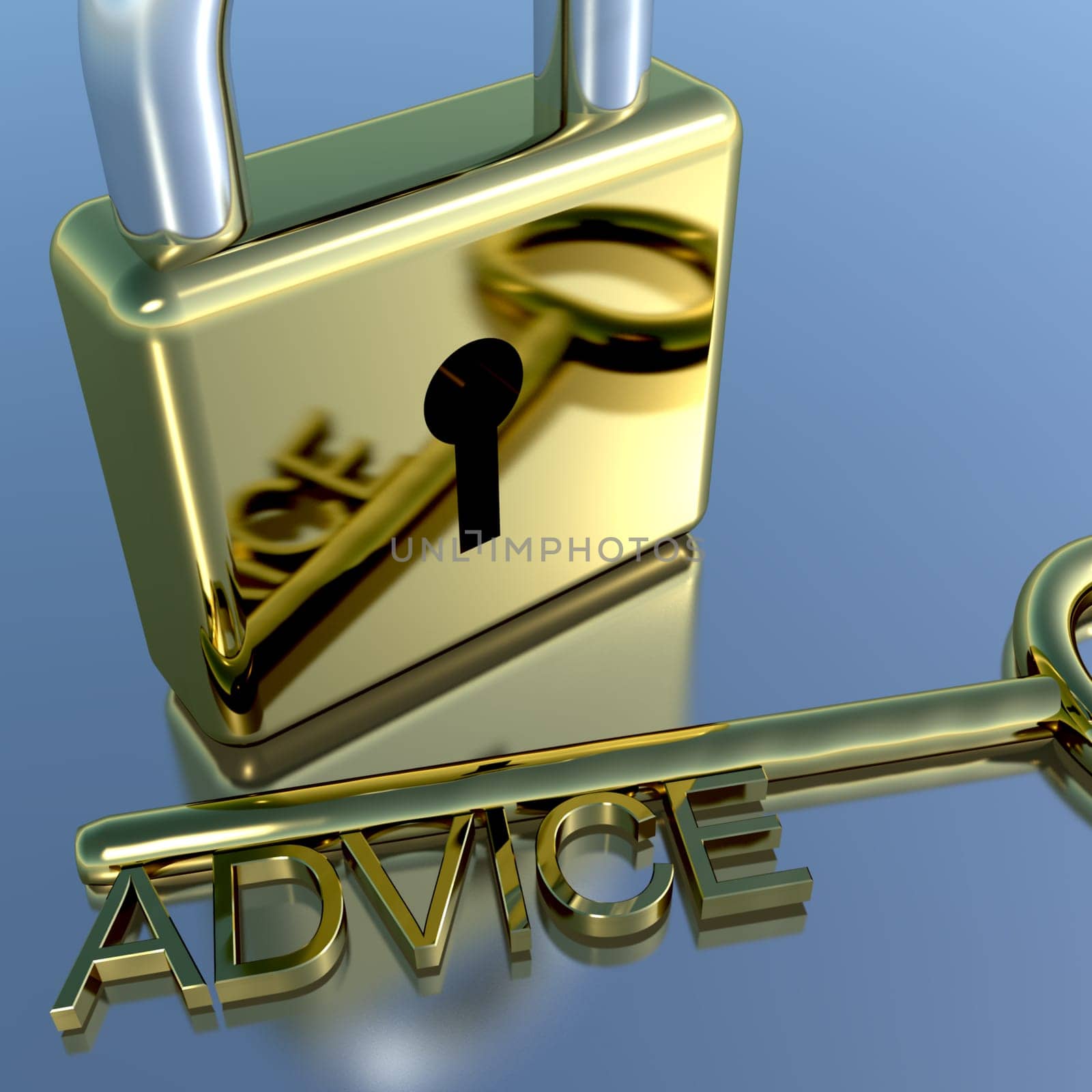 Padlock With Advice Key Showing Support Help Or Information