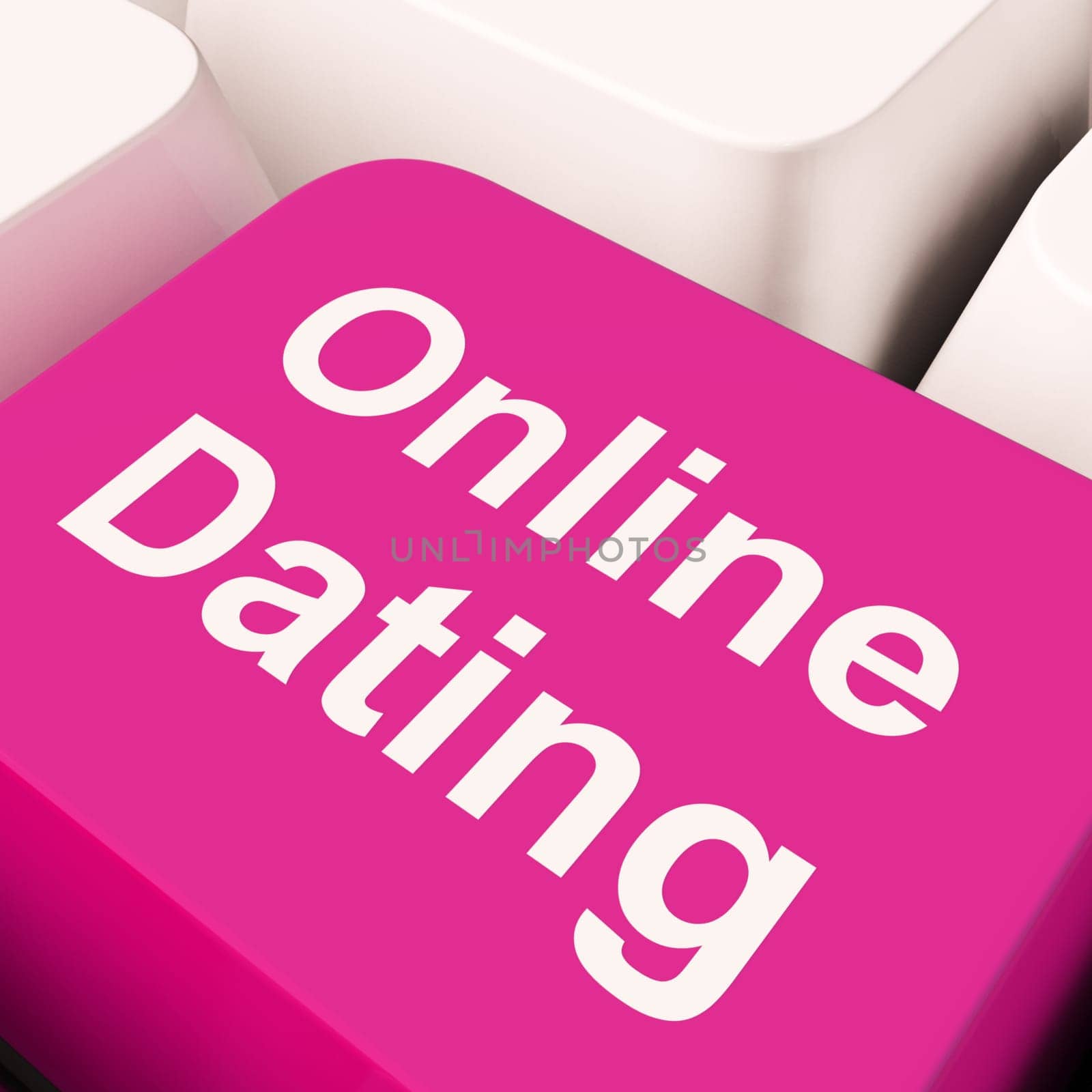 Online Dating Computer Key Showing Romance And Love