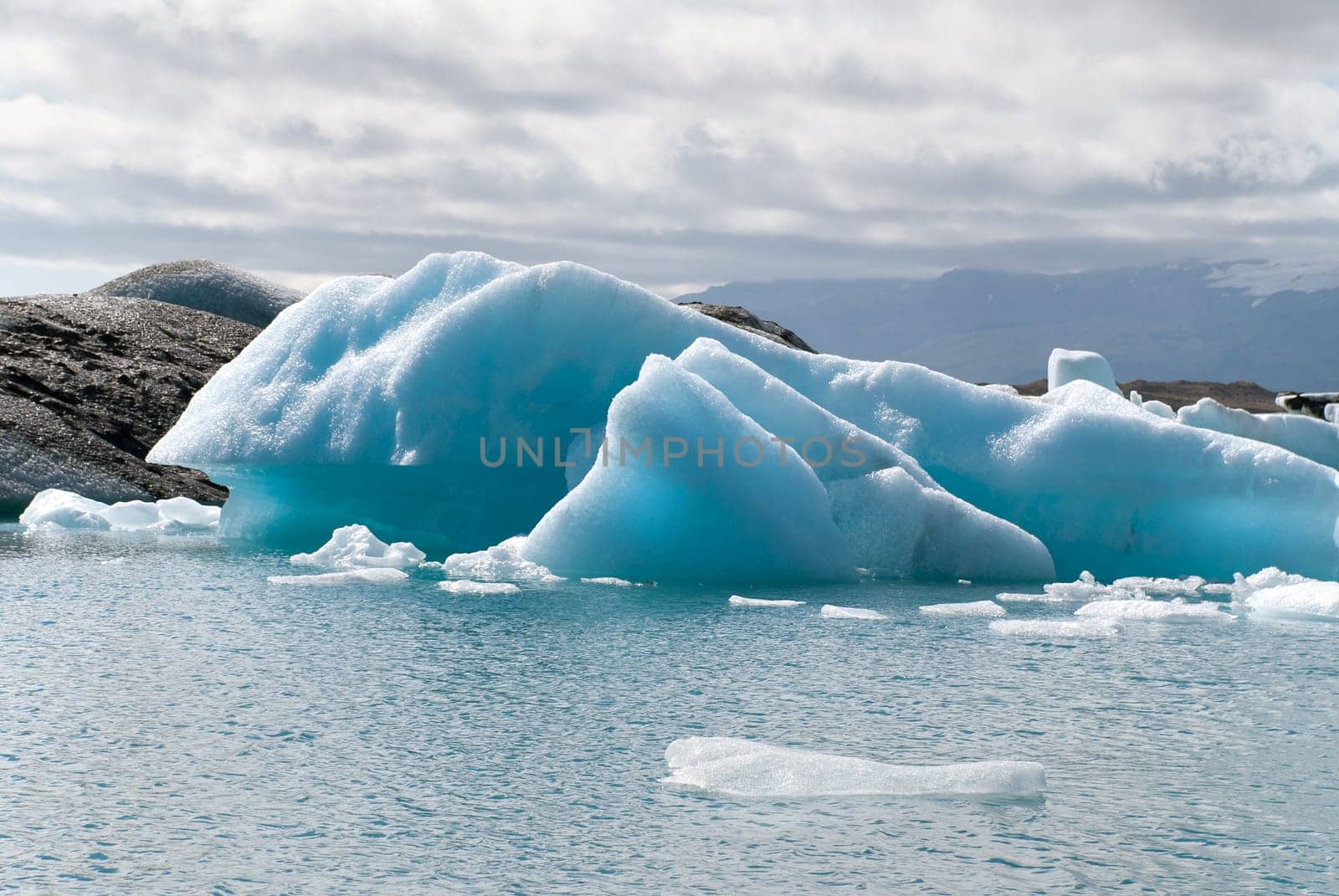 icebergs on Jokulsarlon  lake in Iceland