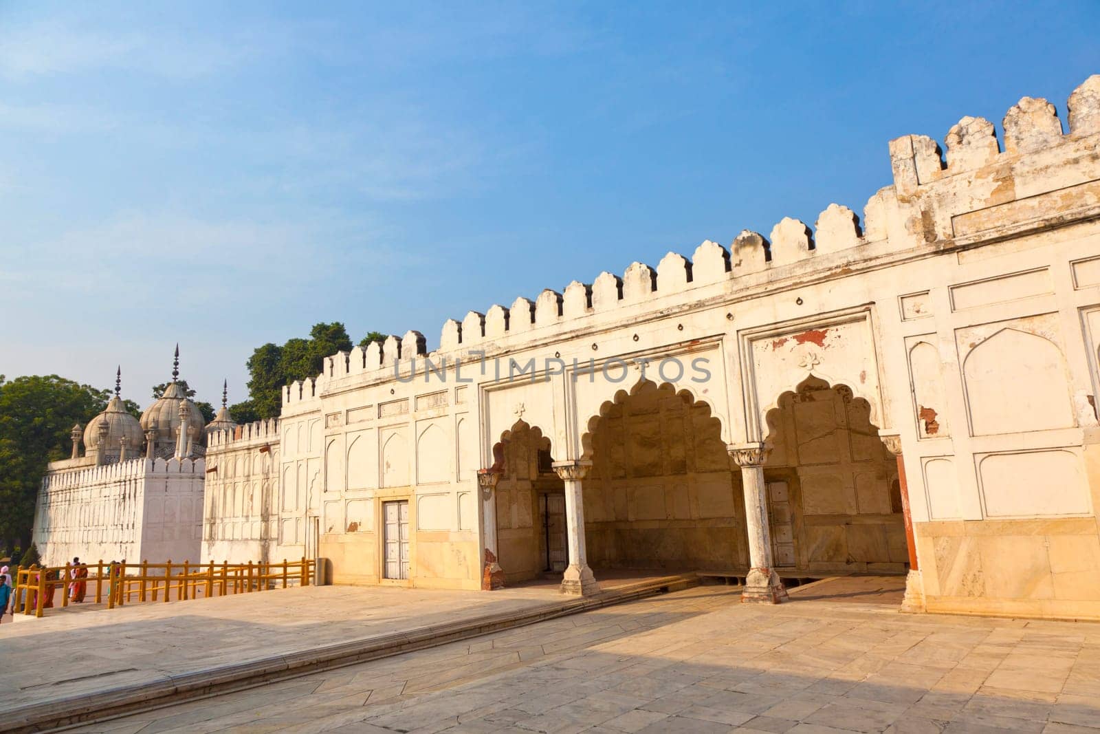 Hammam and Mosque in RED FORT complex in Delhi, India.