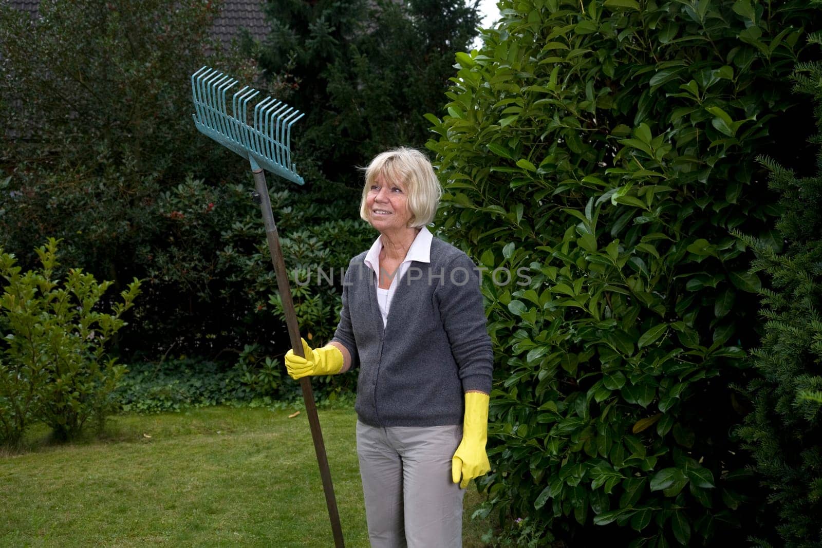 Senior woman working in the garden