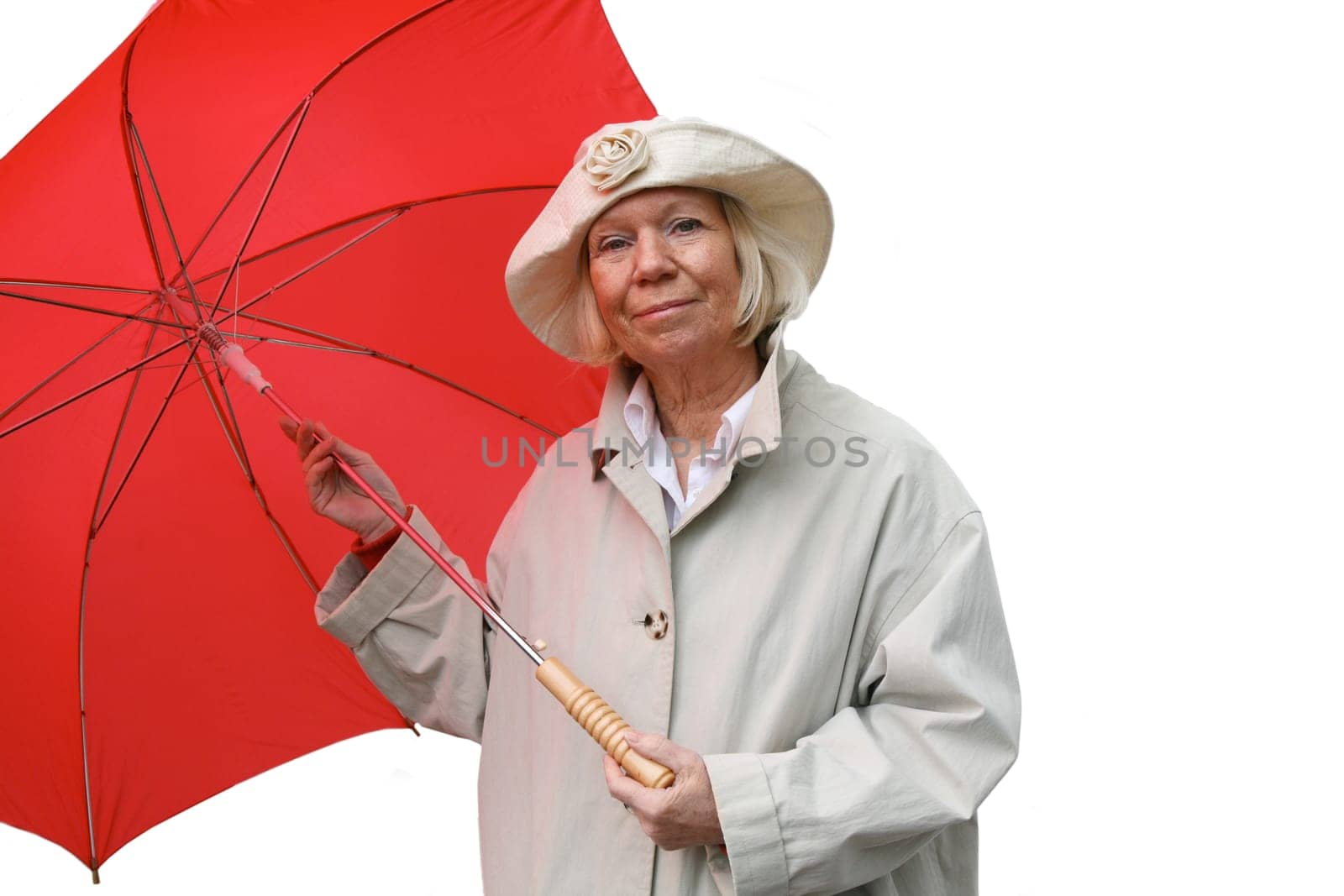 Senior woman with umbrella