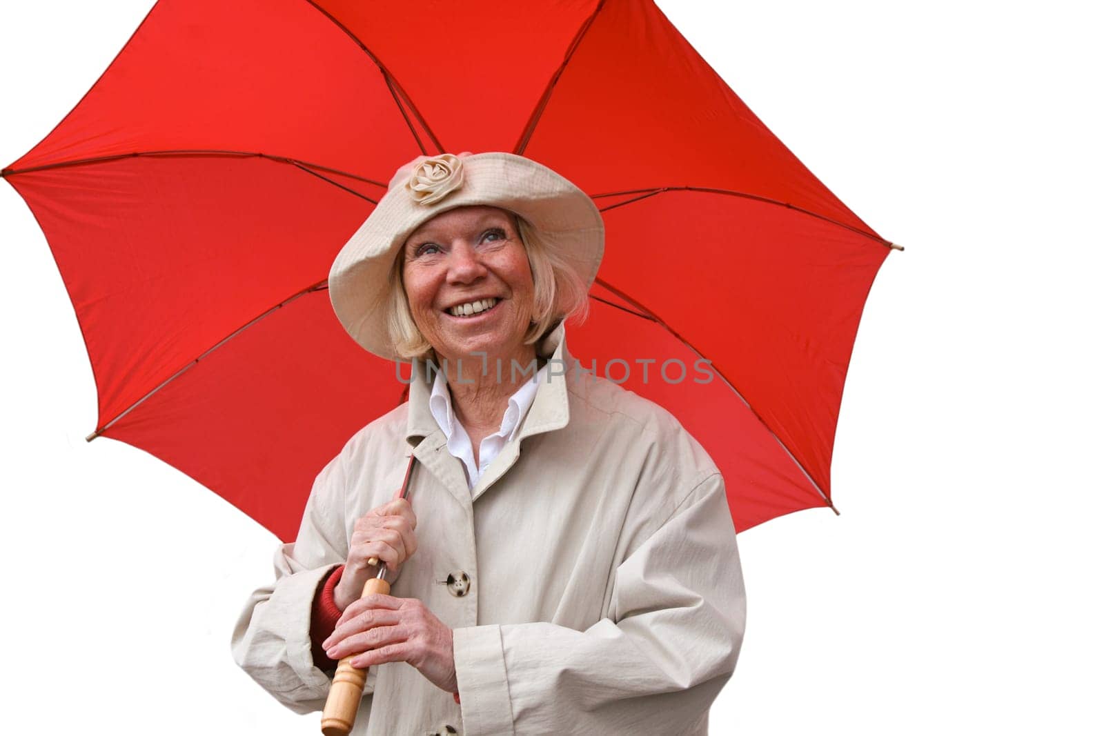 Senior woman with umbrella