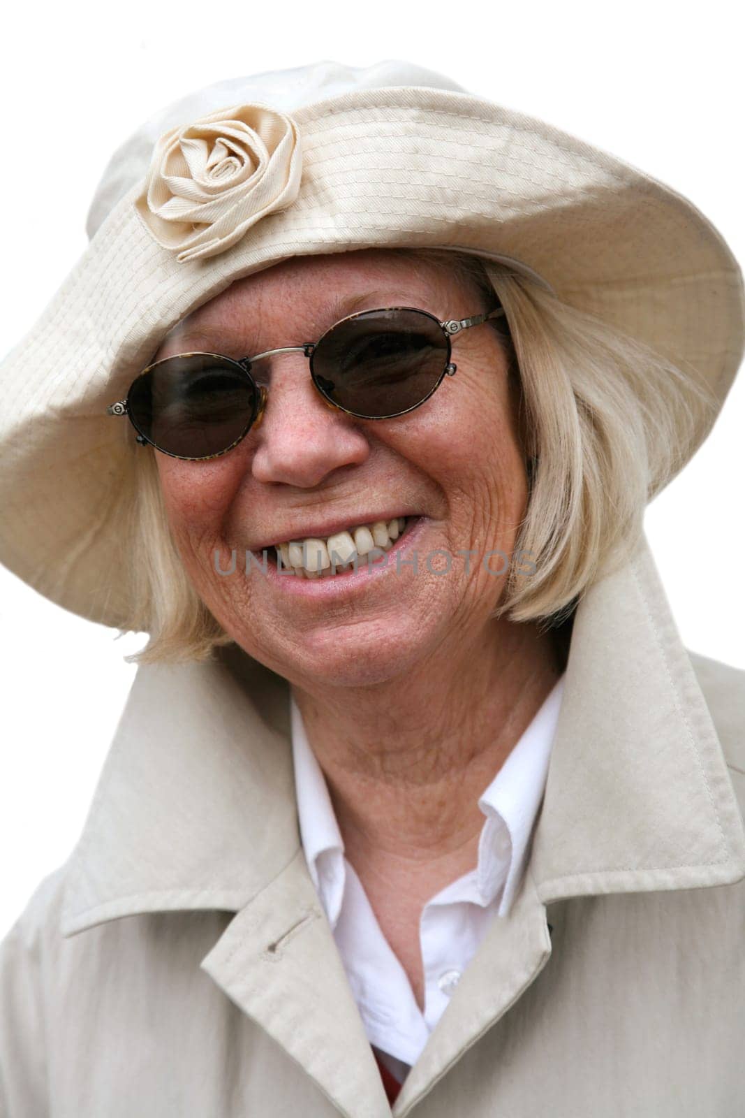 Senior woman in rain gear