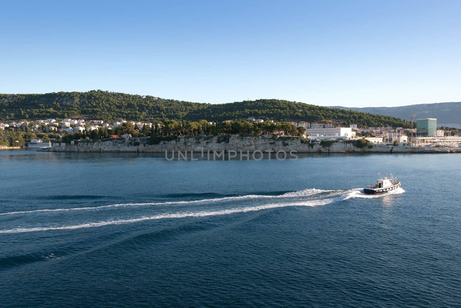 Split in Croatia from the sea by boat