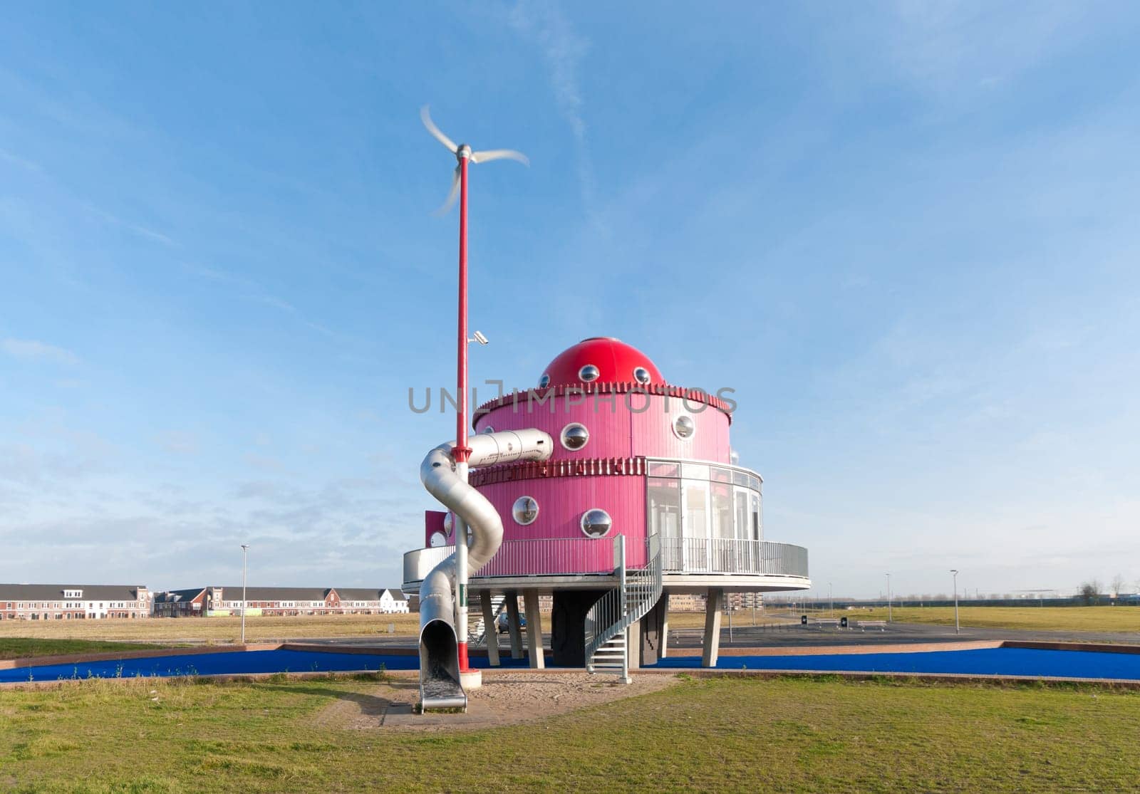 ALMERE, NETHERLANDS - NOVEMBER 26: A by children designed play-house on November 26, 2011 in Almere, Netherlands. It is officially opened by Princess Maxima of the Netherlands on June 8, 2011.