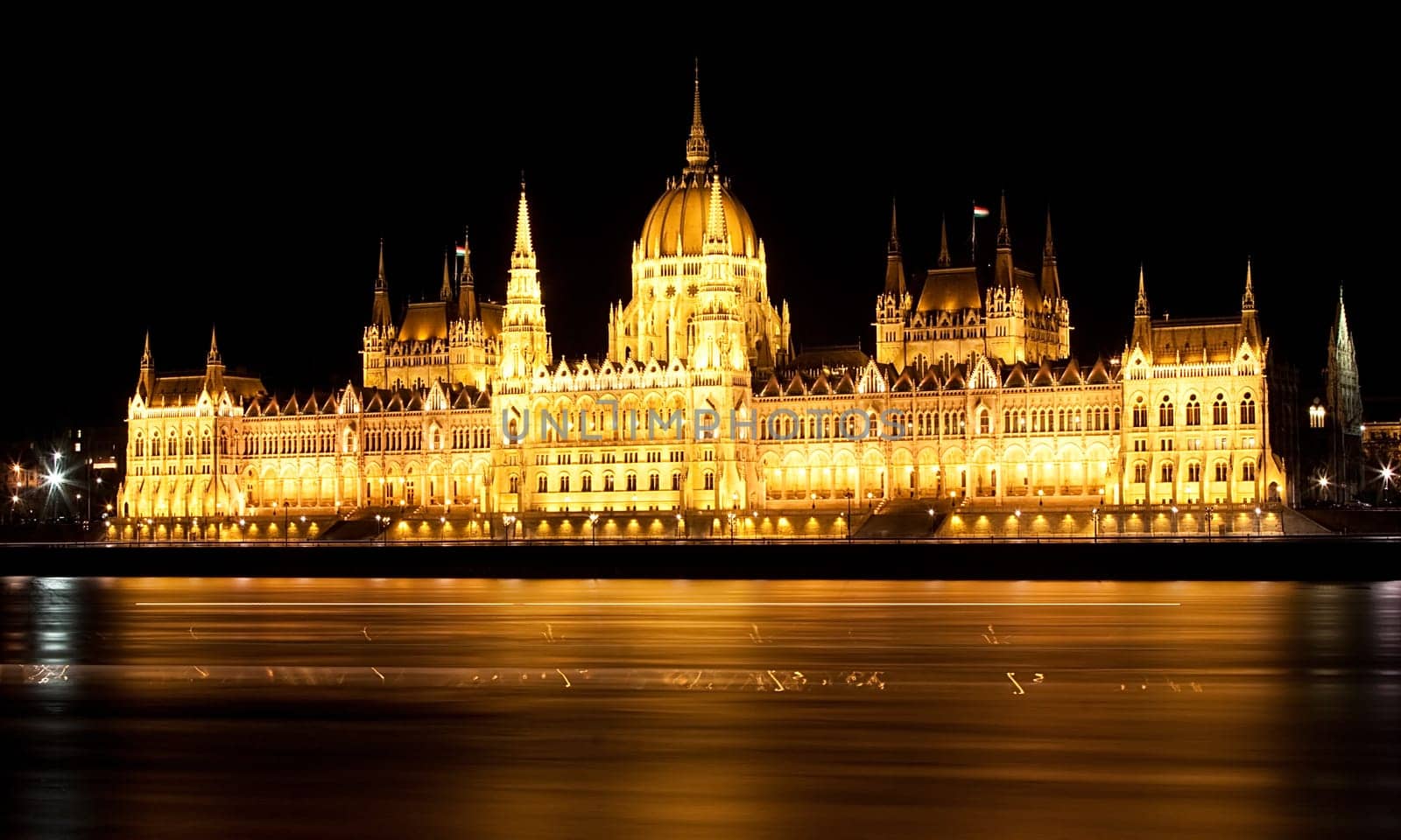 Hungarian parliament at night, Budapest