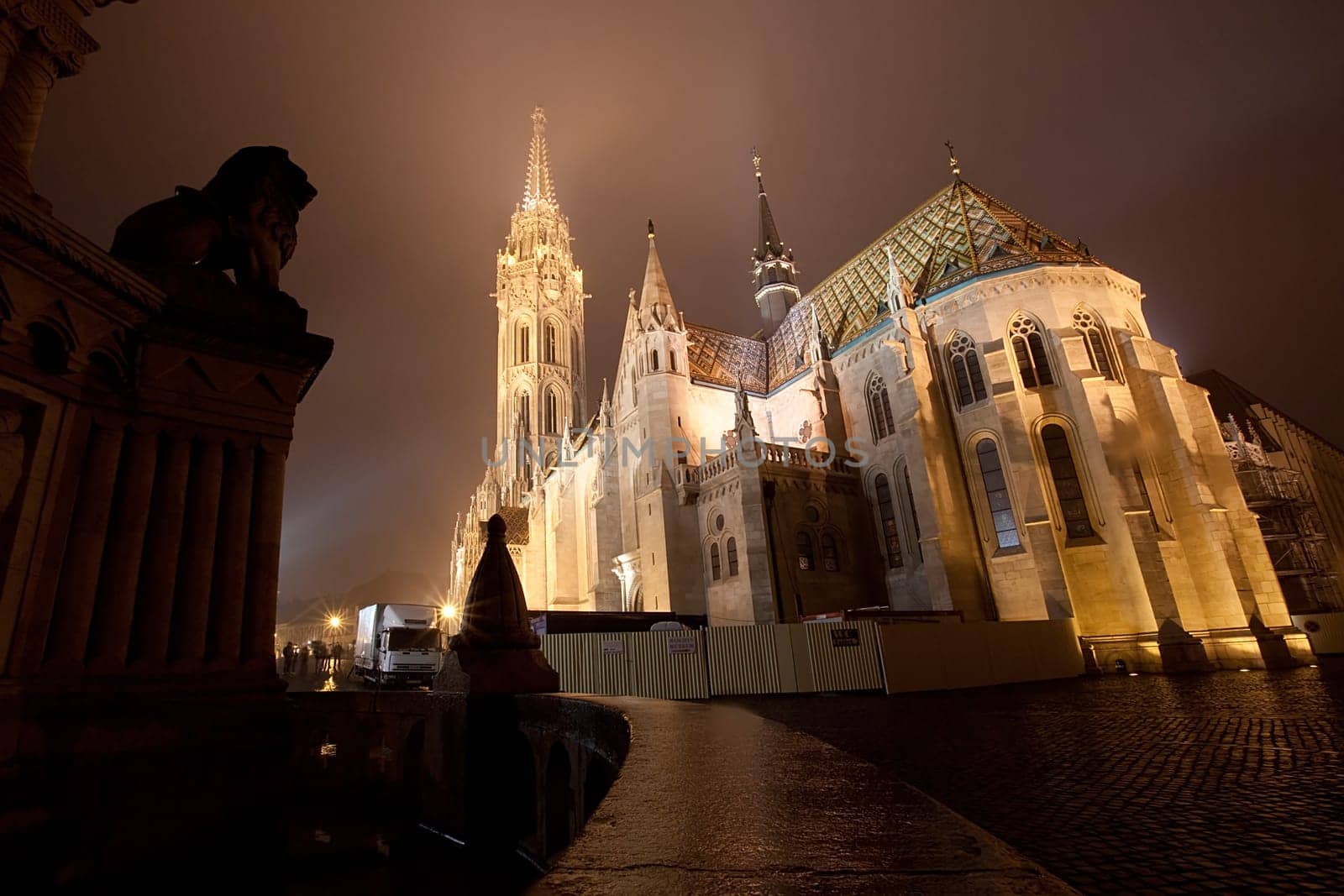 Budapest Matthias Church at night
