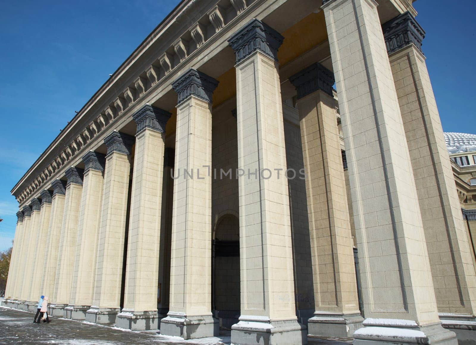 Columns of Novosibirsk opera theater, Siberia, october 2006