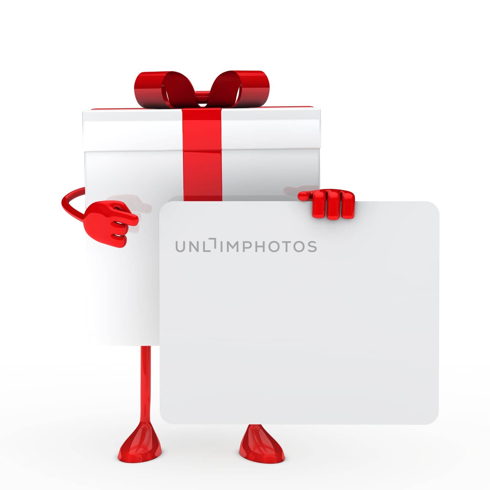 White gift box shows on billboard