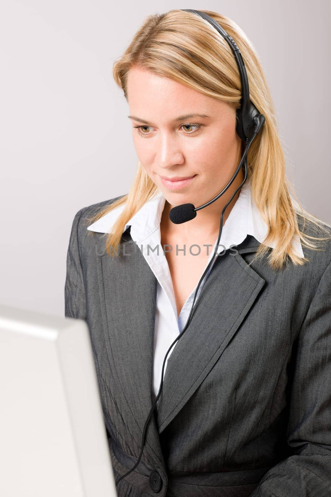 Customer care service center woman call operator phone headset
