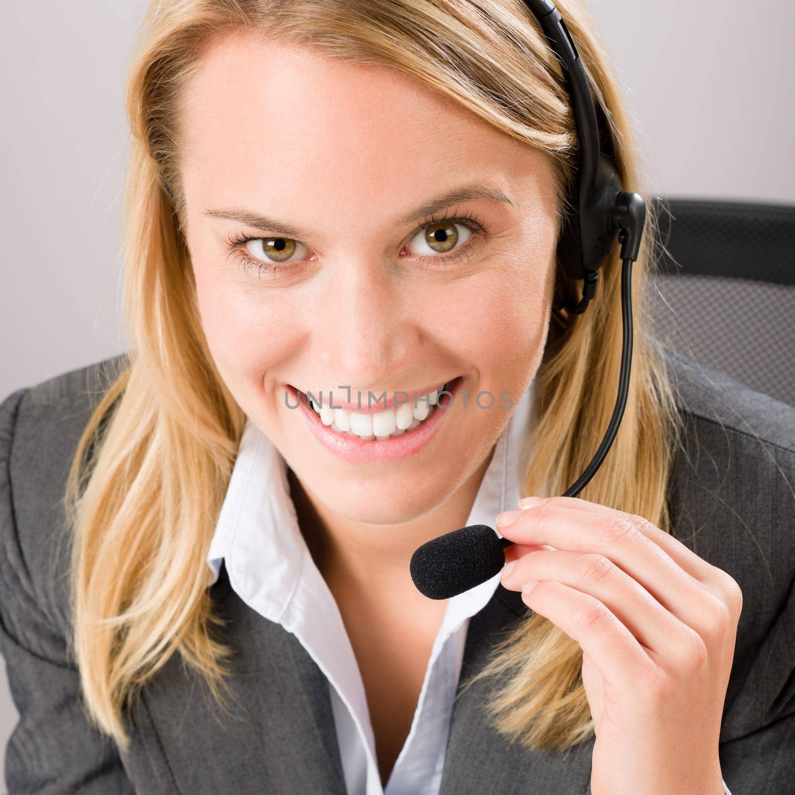 Customer care service center woman call operator phone headset