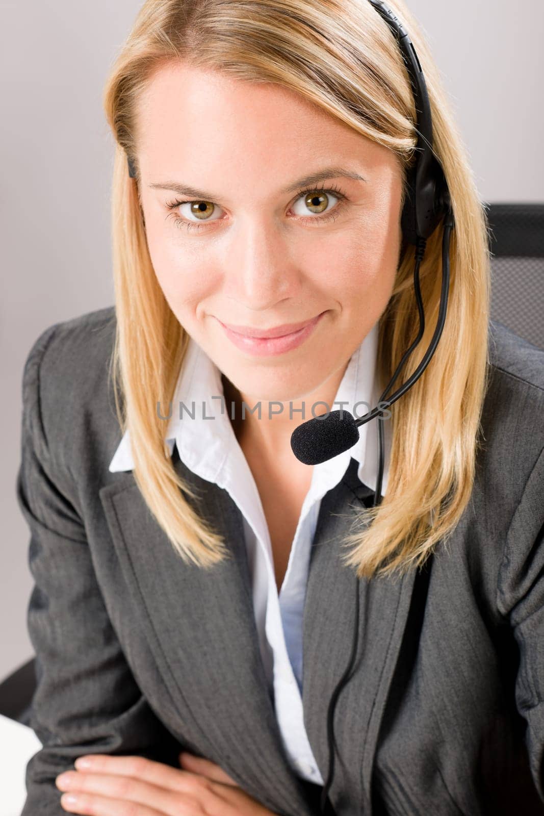 Customer care service center woman call operator phone headset