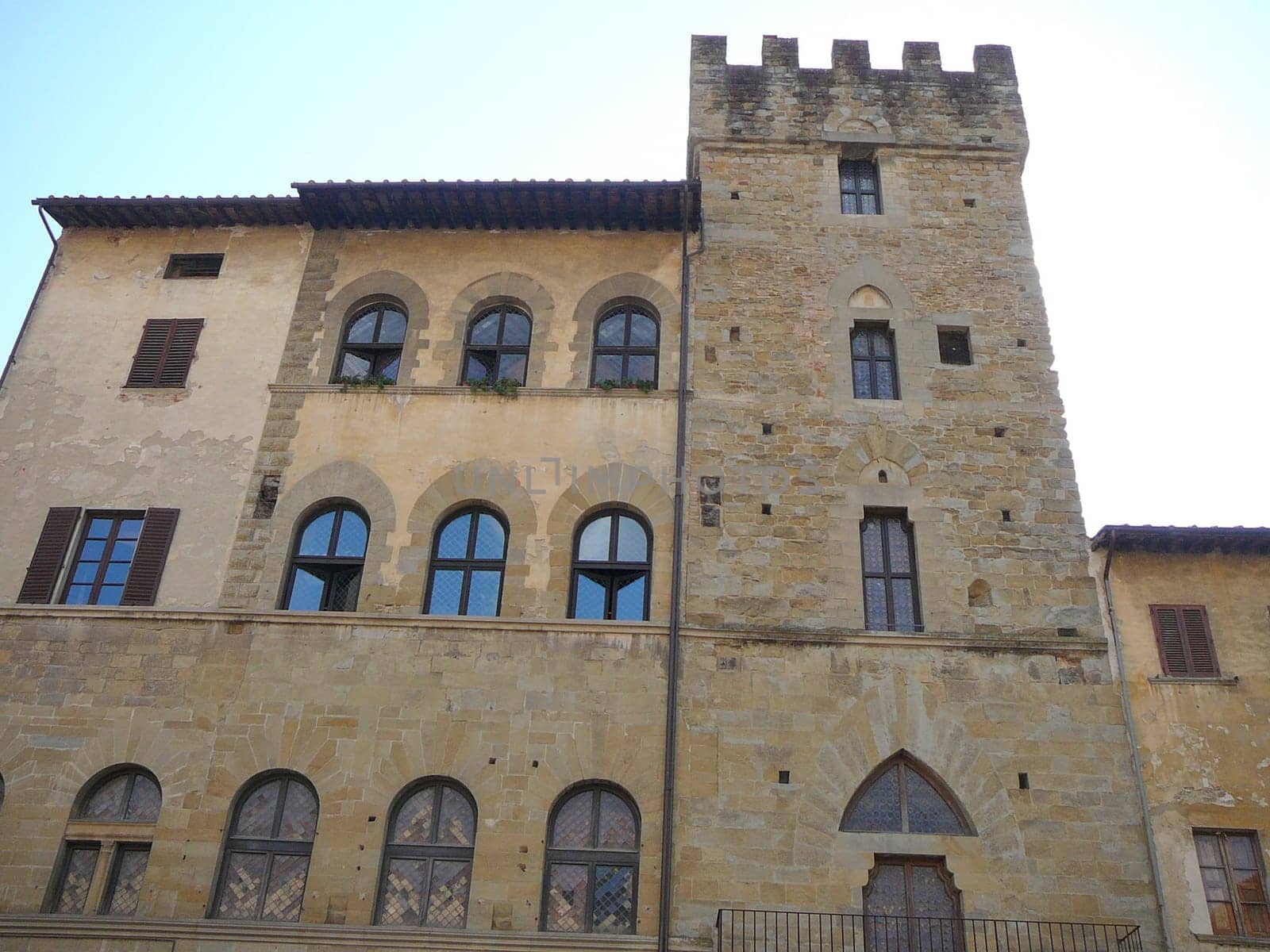 View of the Town of Arezzo in Tuscany, Italy - Piazza Grande square