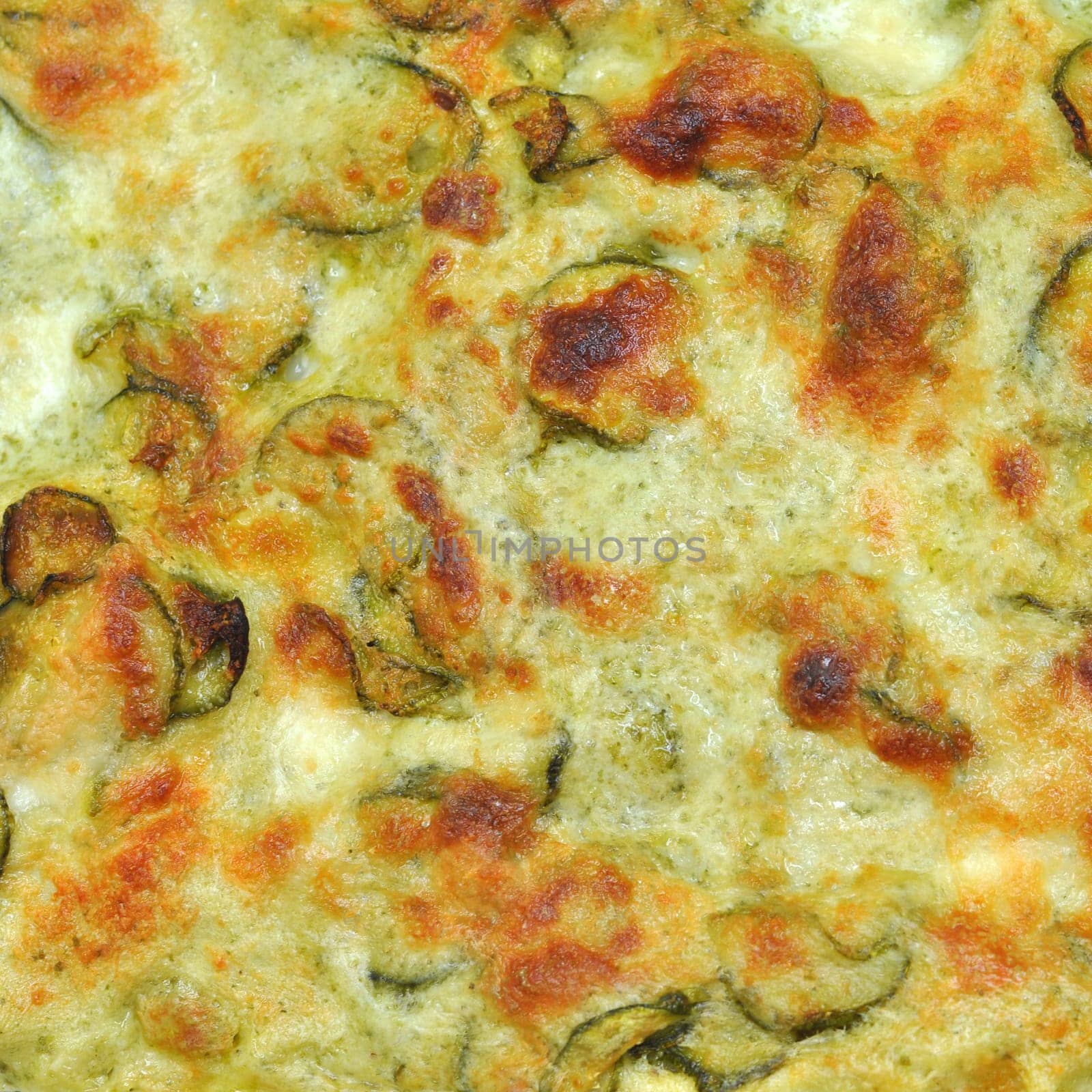 Detail of courgettes (zucchini) omelette vegetarian food