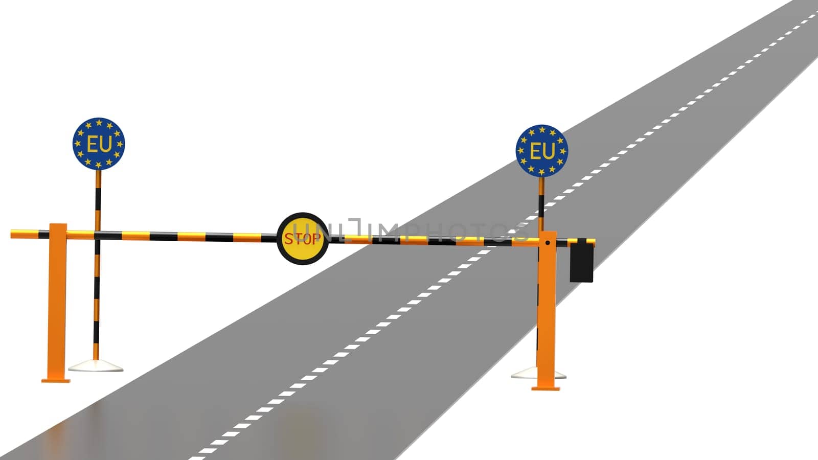 The ramp on the way to the EU, 3d render, isolated