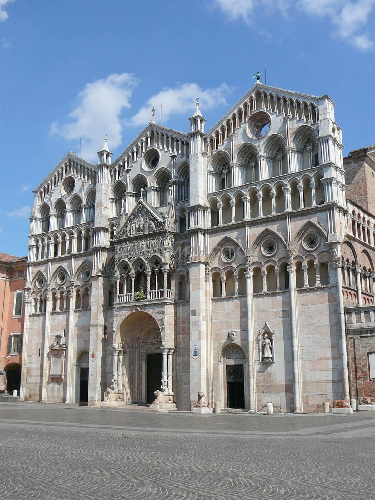 Romanesque Cathedral (Duomo) of Ferrara in Emilia Romagna, Italy