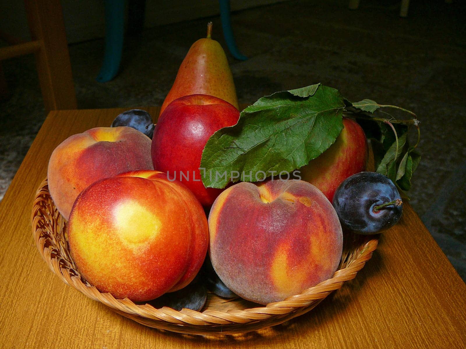Still life with fruits (Peaches, Pears, Prunes, Apples)