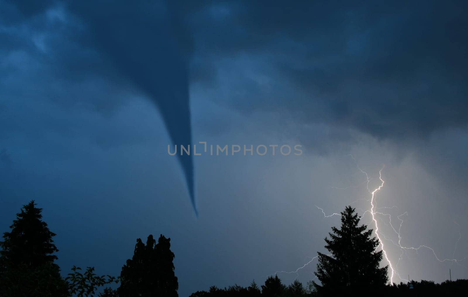 Tornado and lightning