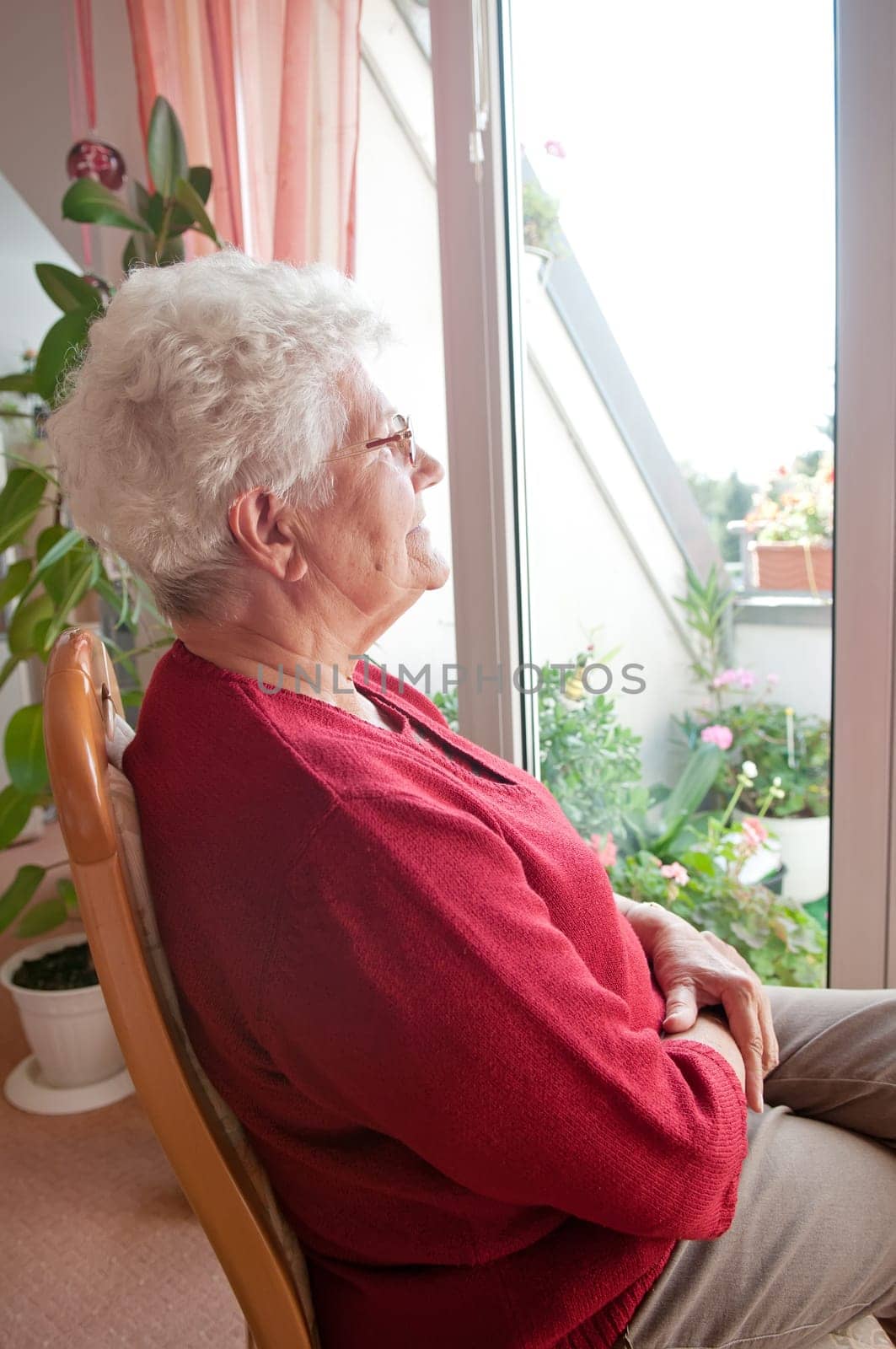 Lonely old woman