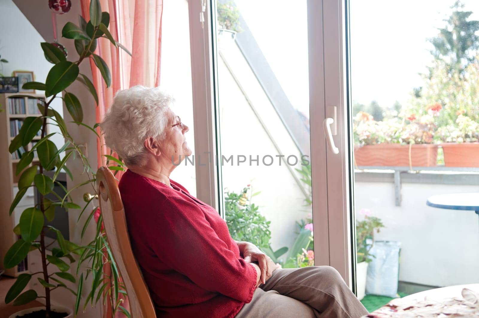 Lonely old woman
