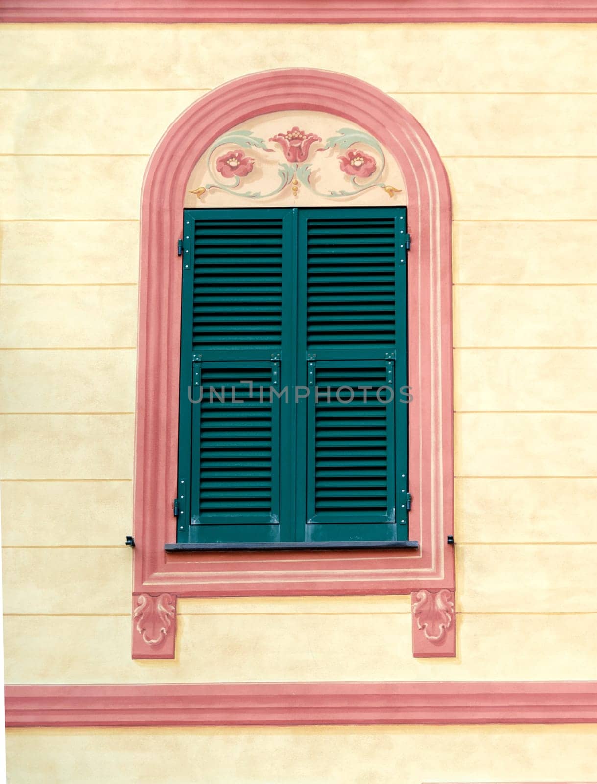 decorated window in the village of Portofino