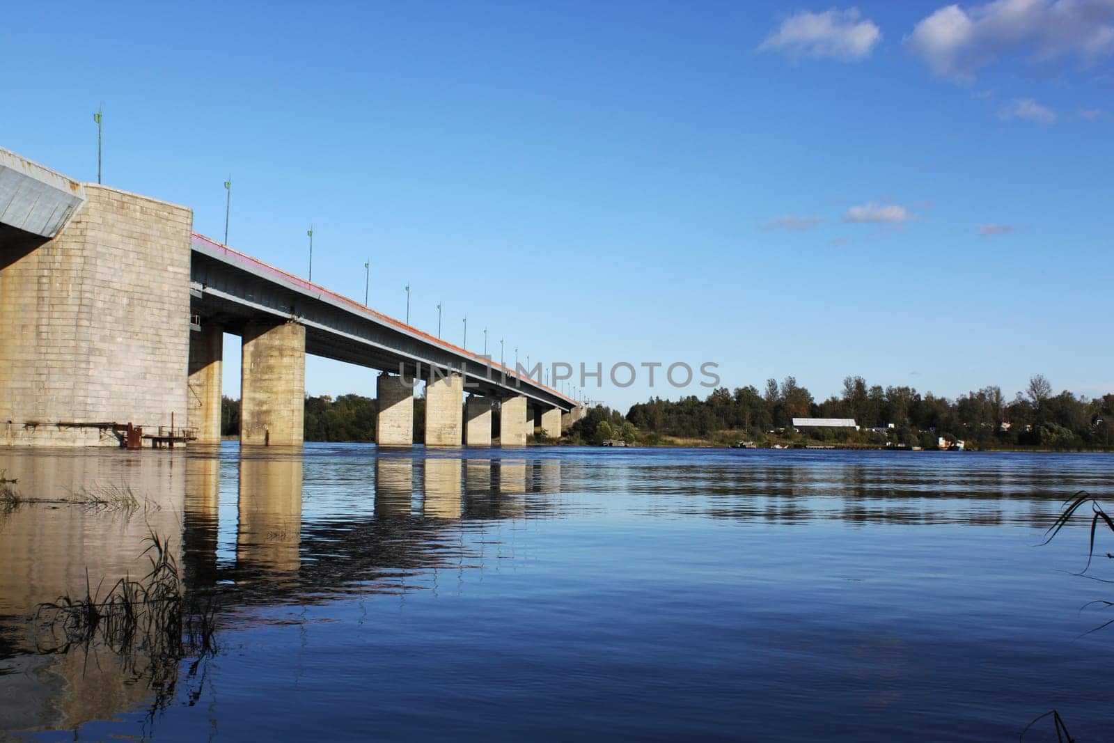The bridge through the Neva river, an automobile line