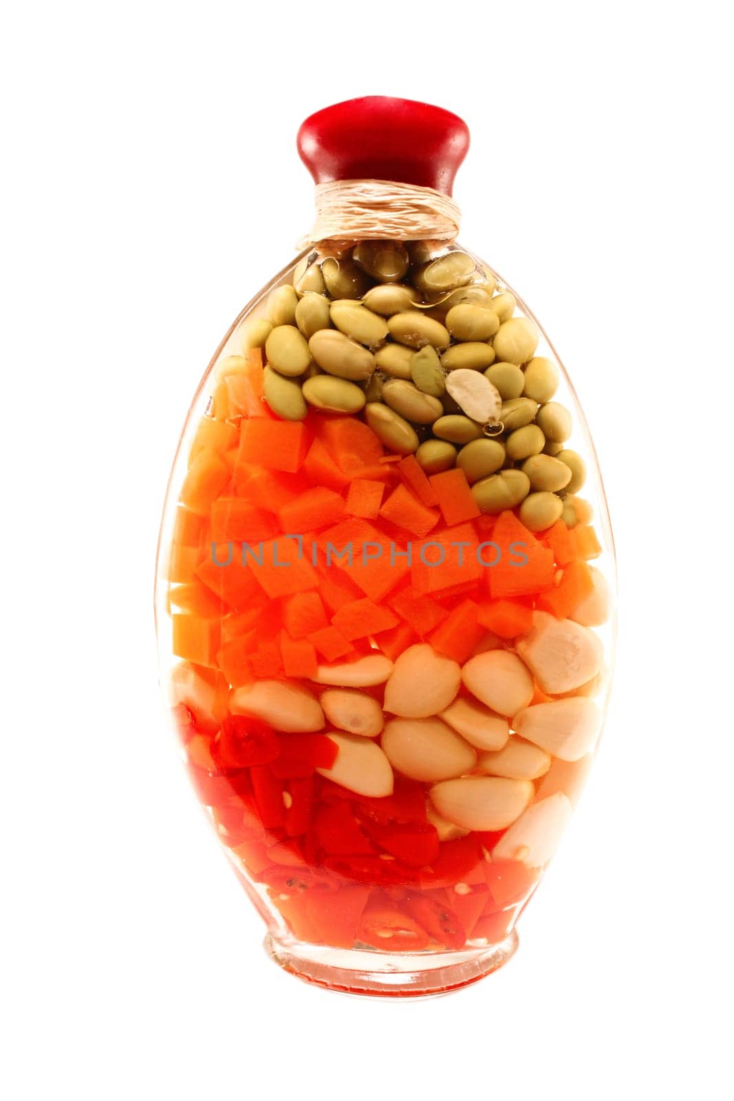 Set of tinned vegetables on a white background