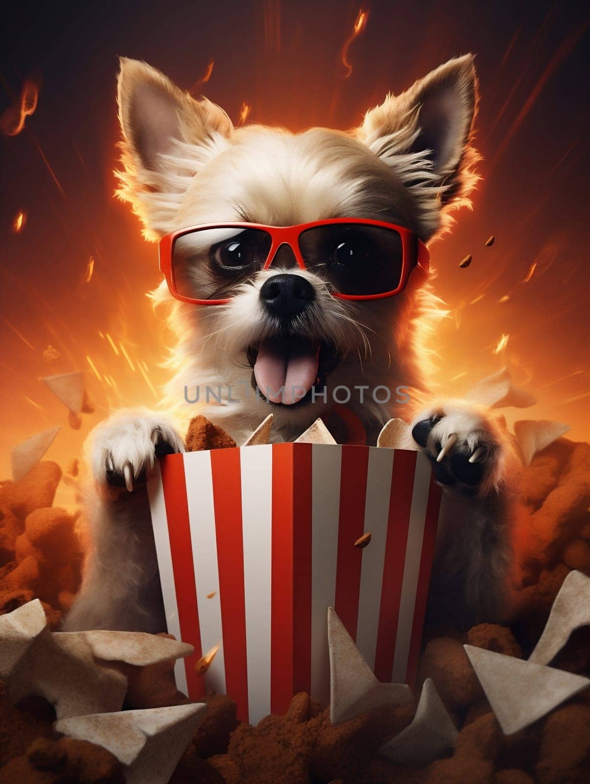 Dog puppy russell humor fun pets white holiday leisure canine jack vacation red animal terrier funny glasses summer cute chair background sunglasses