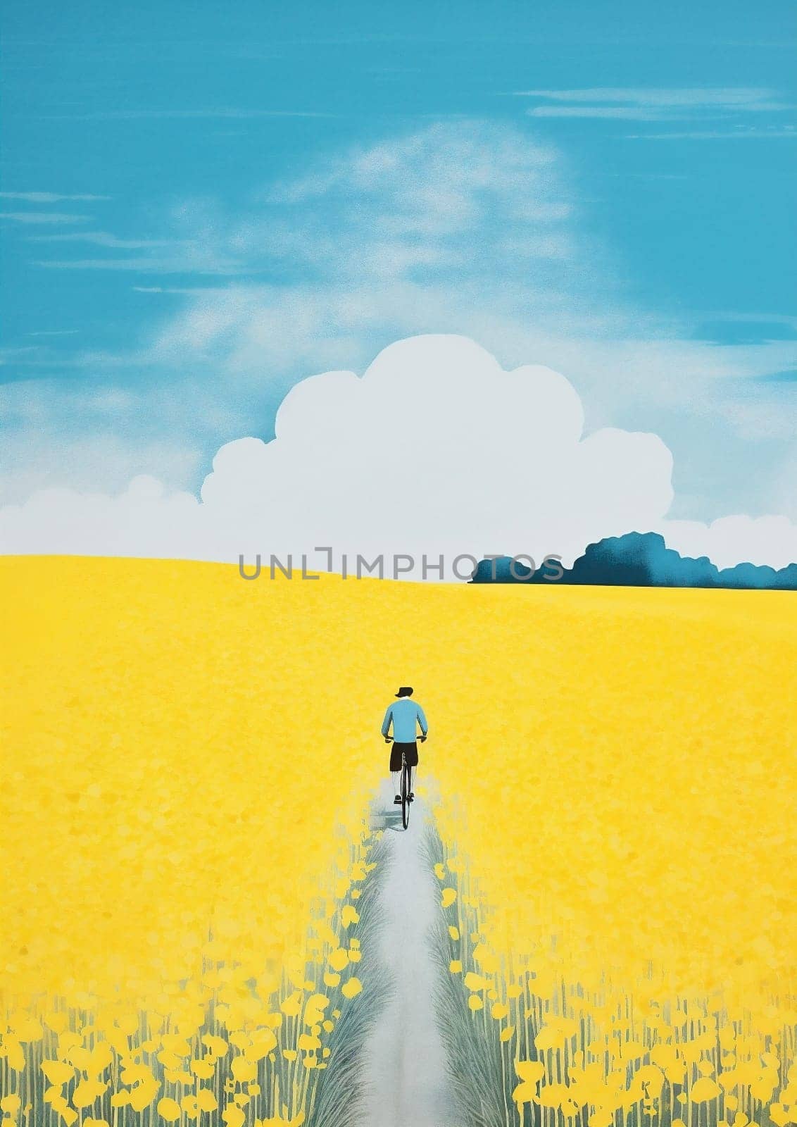 Beauty landscape flower agriculture sky background rapeseed plant grass summer yellow green rural nature road farming meadow outdoors spring day countryside field blue