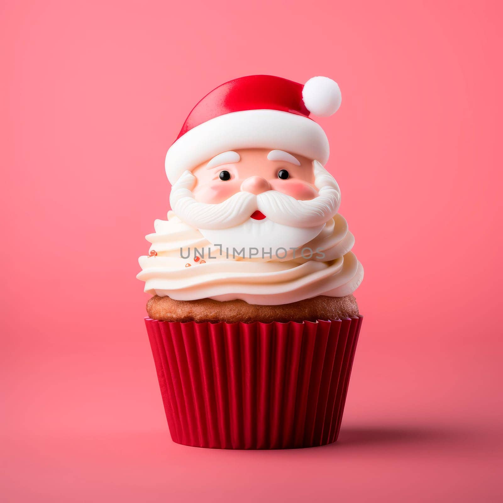 Christmas cupcake with Santa decoration by Spirina