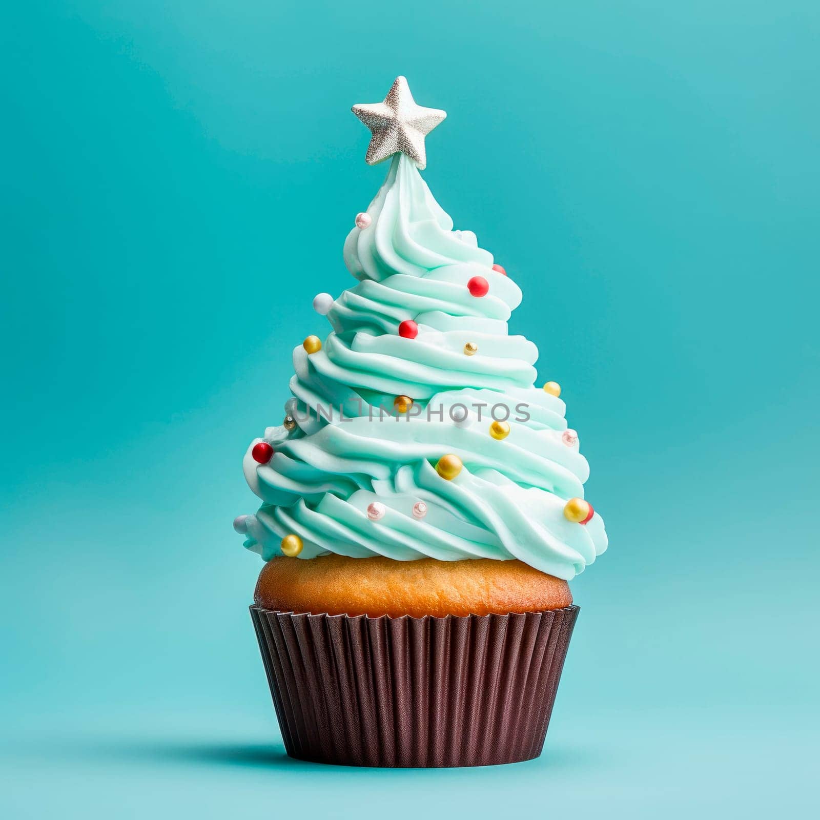 Christmas cupcake with a Christmas tree decoration by Spirina