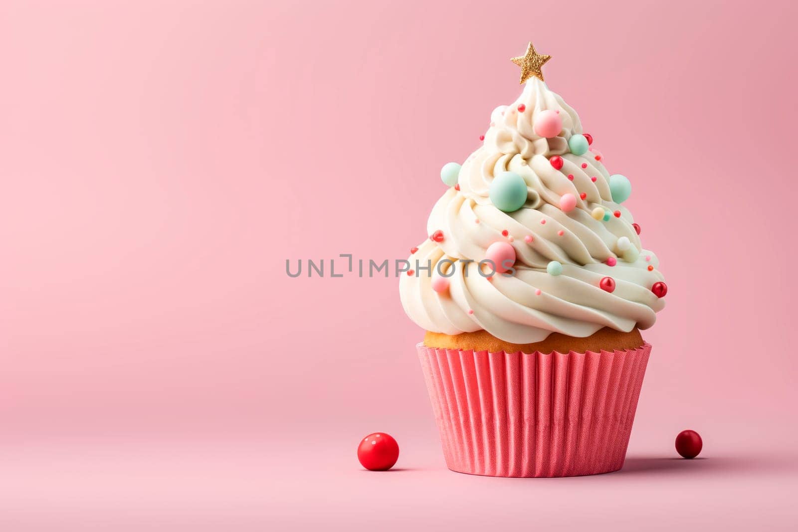 Christmas cupcake with a Christmas tree decoration by Spirina