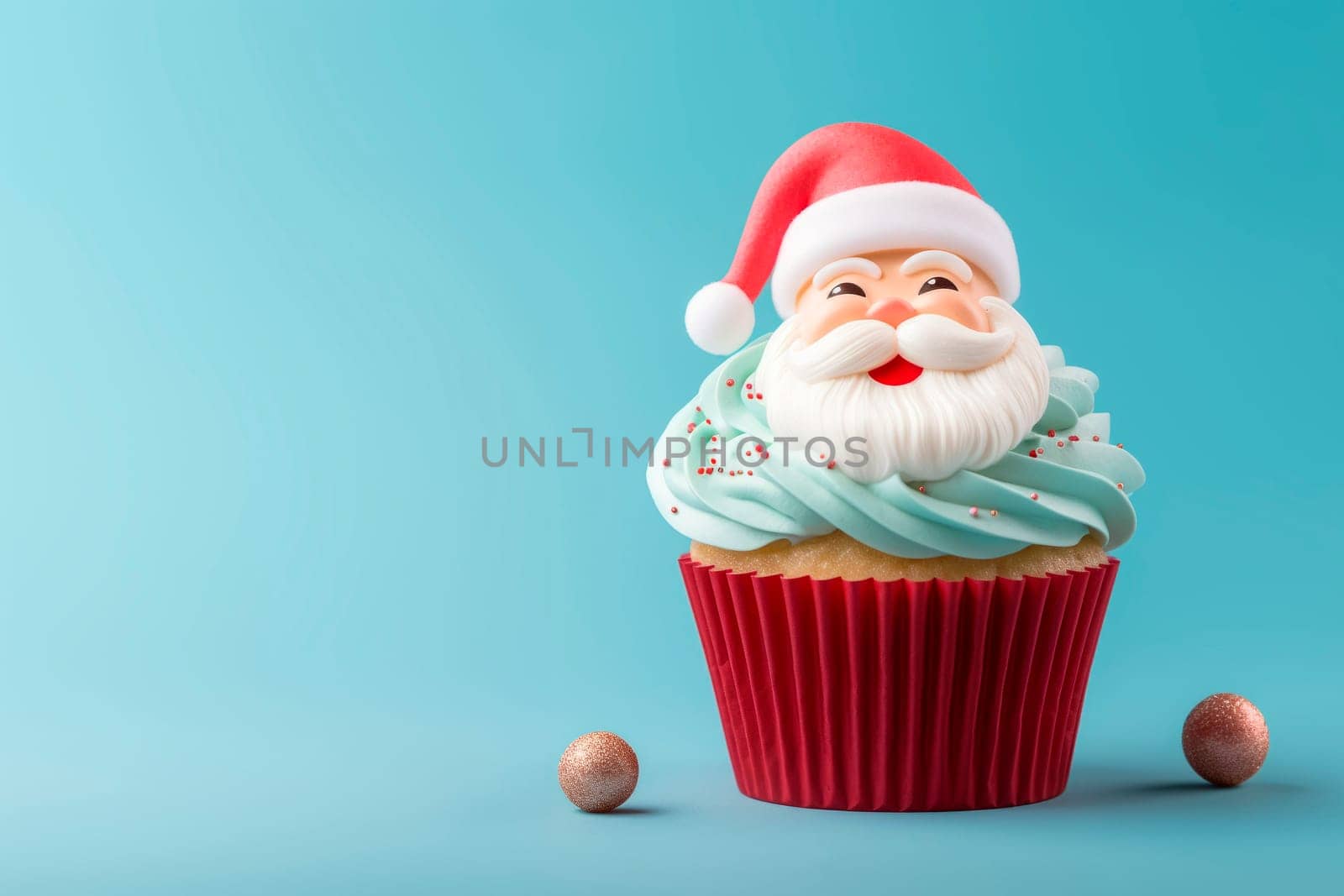 Unusual Christmas desserts. The concept of Christmas decor. New Year's pastries.