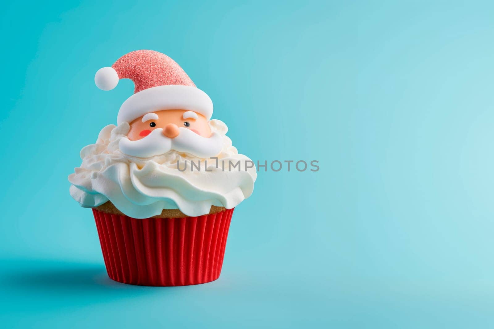 Christmas cupcake with Santa decoration by Spirina