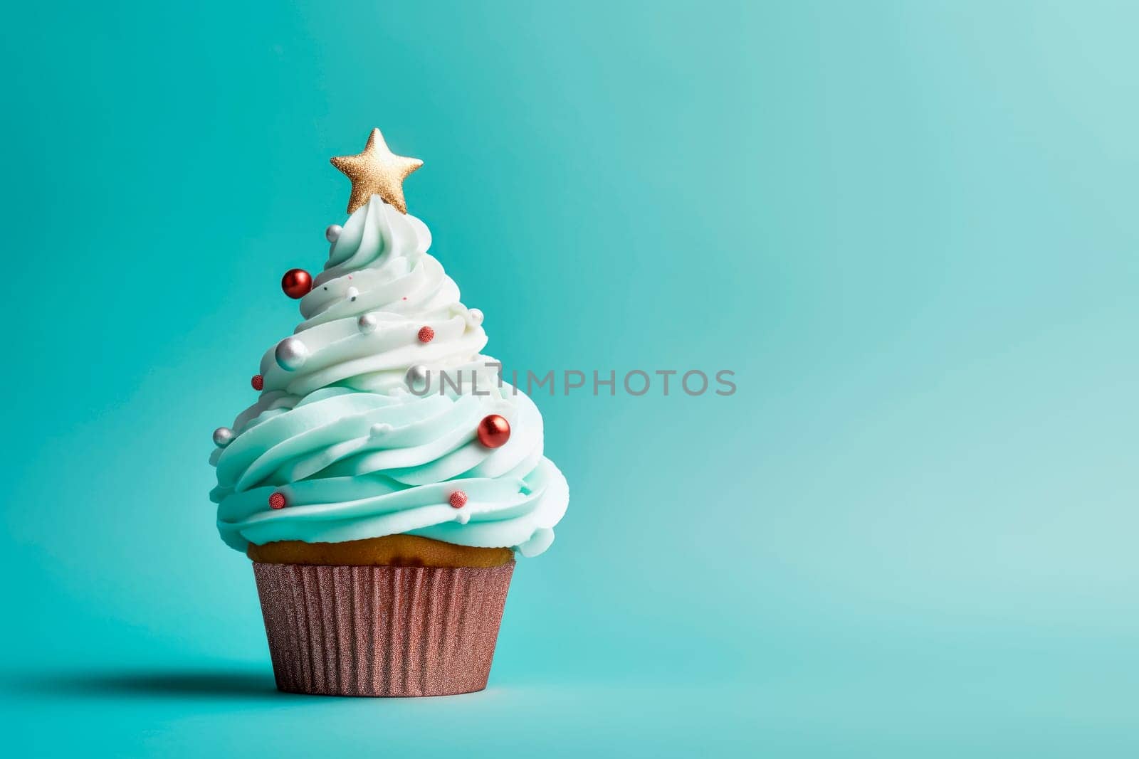 Christmas cupcake with a Christmas tree decoration by Spirina