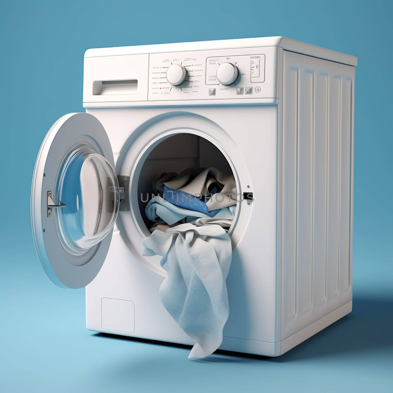 Washing machine with dirty laundry, machine for washing clothes