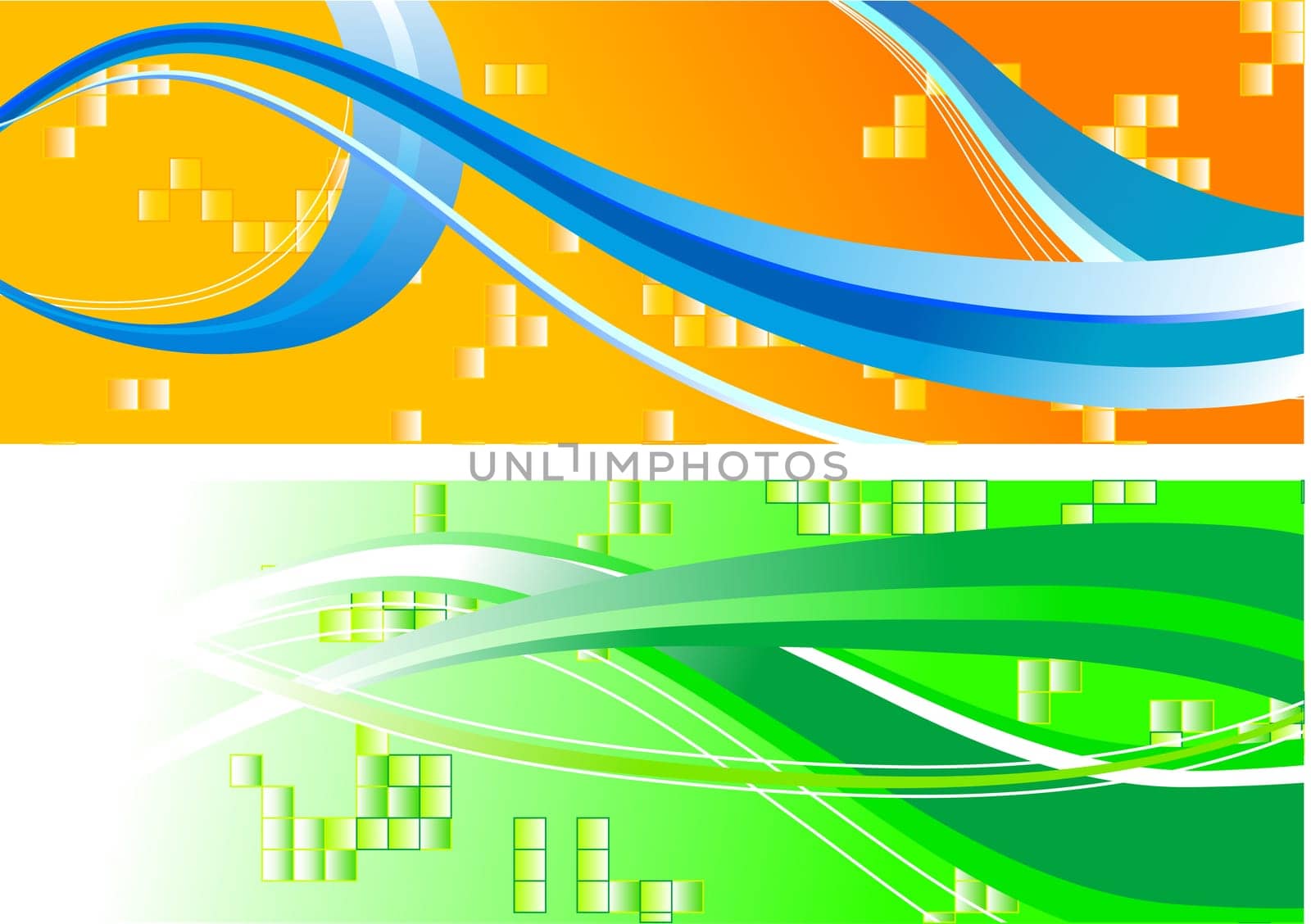 Bright colour background with waves and lines