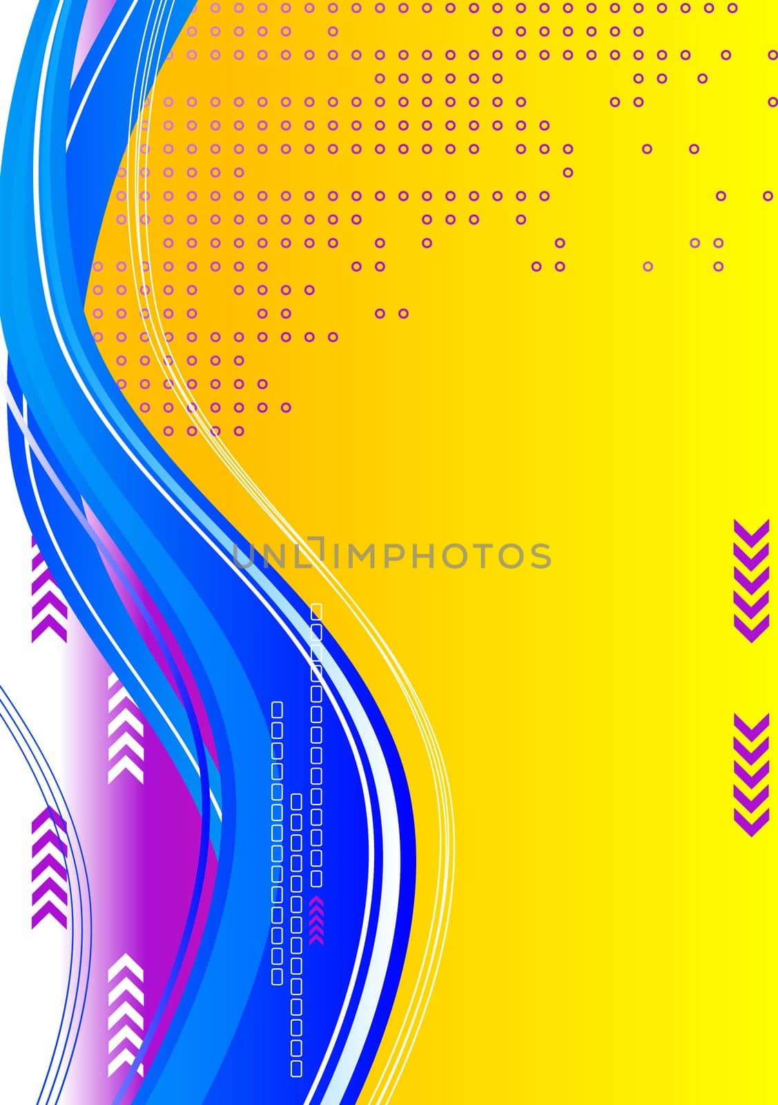 Waves and arrows on a bright background