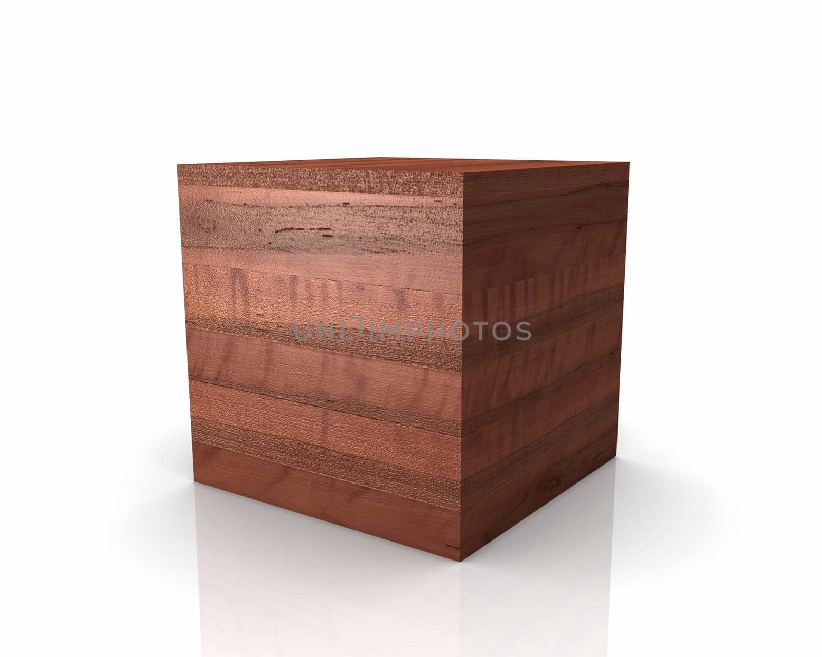 Wooden cubes with straight edges - apple tree