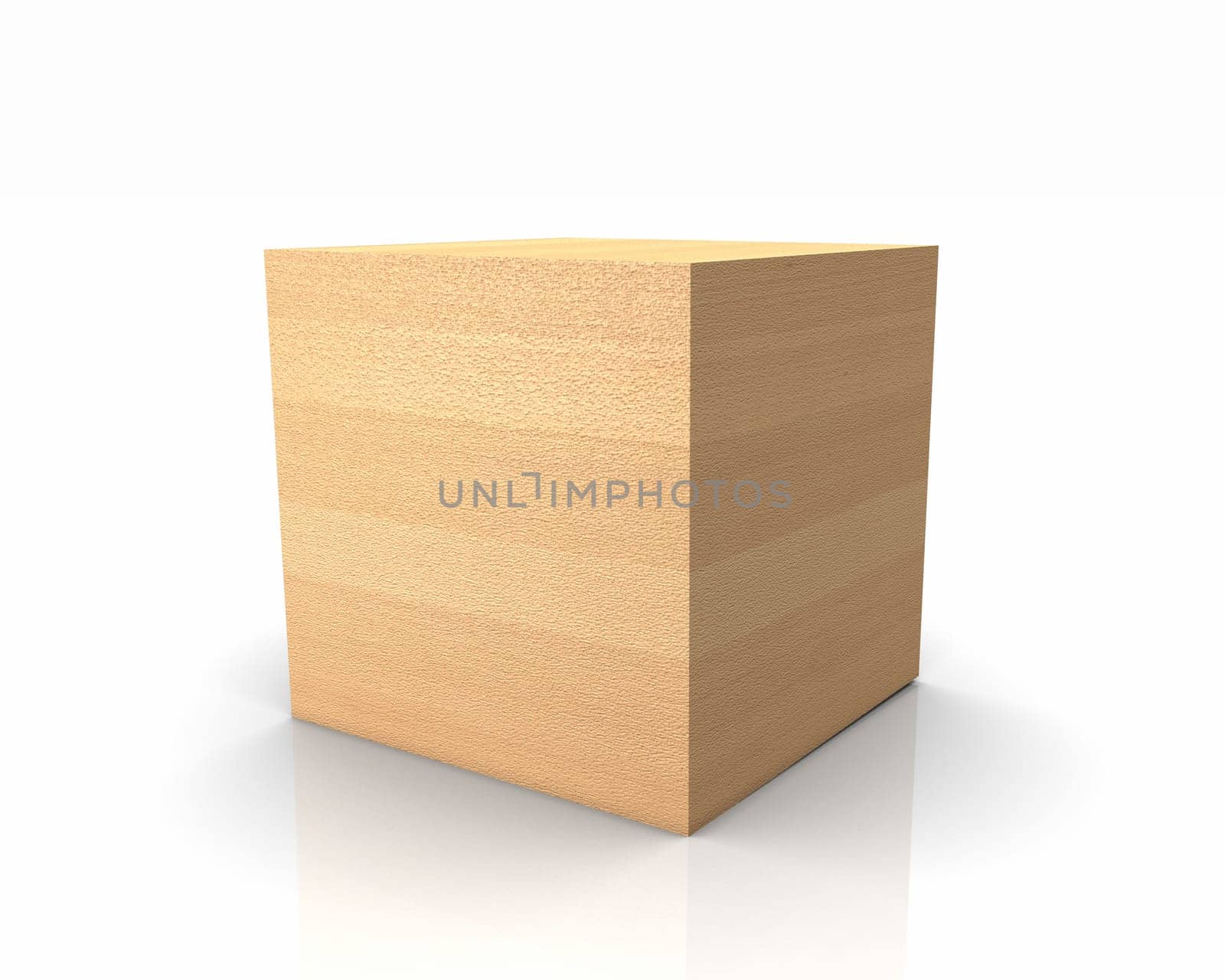 Wooden cube with straight edges - Natural beech