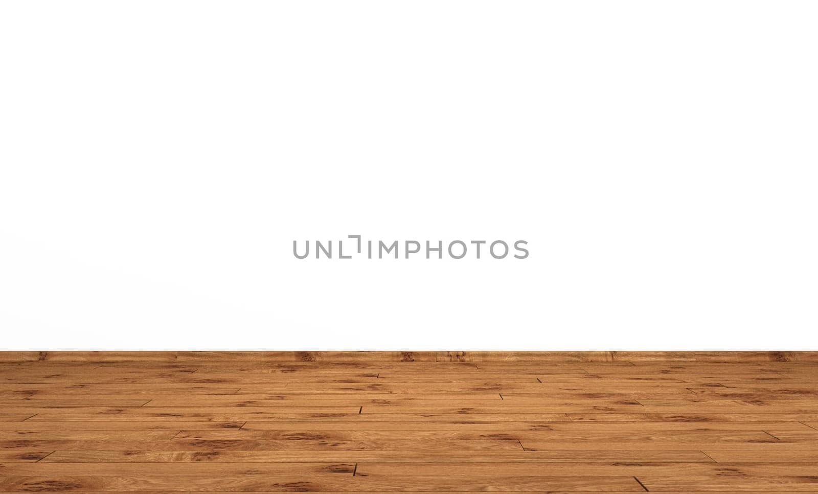 White Wall with Wooden Floor - Oak with Knotholes